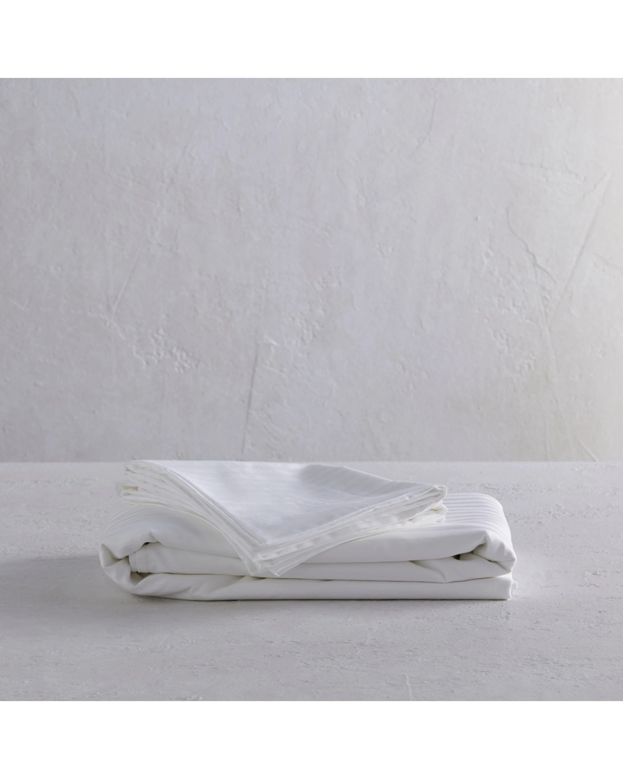 4 Bedding Co Quilt Cover Set 500TC Organic Cotton Stripe - Queen Bed - White, 4 of 5