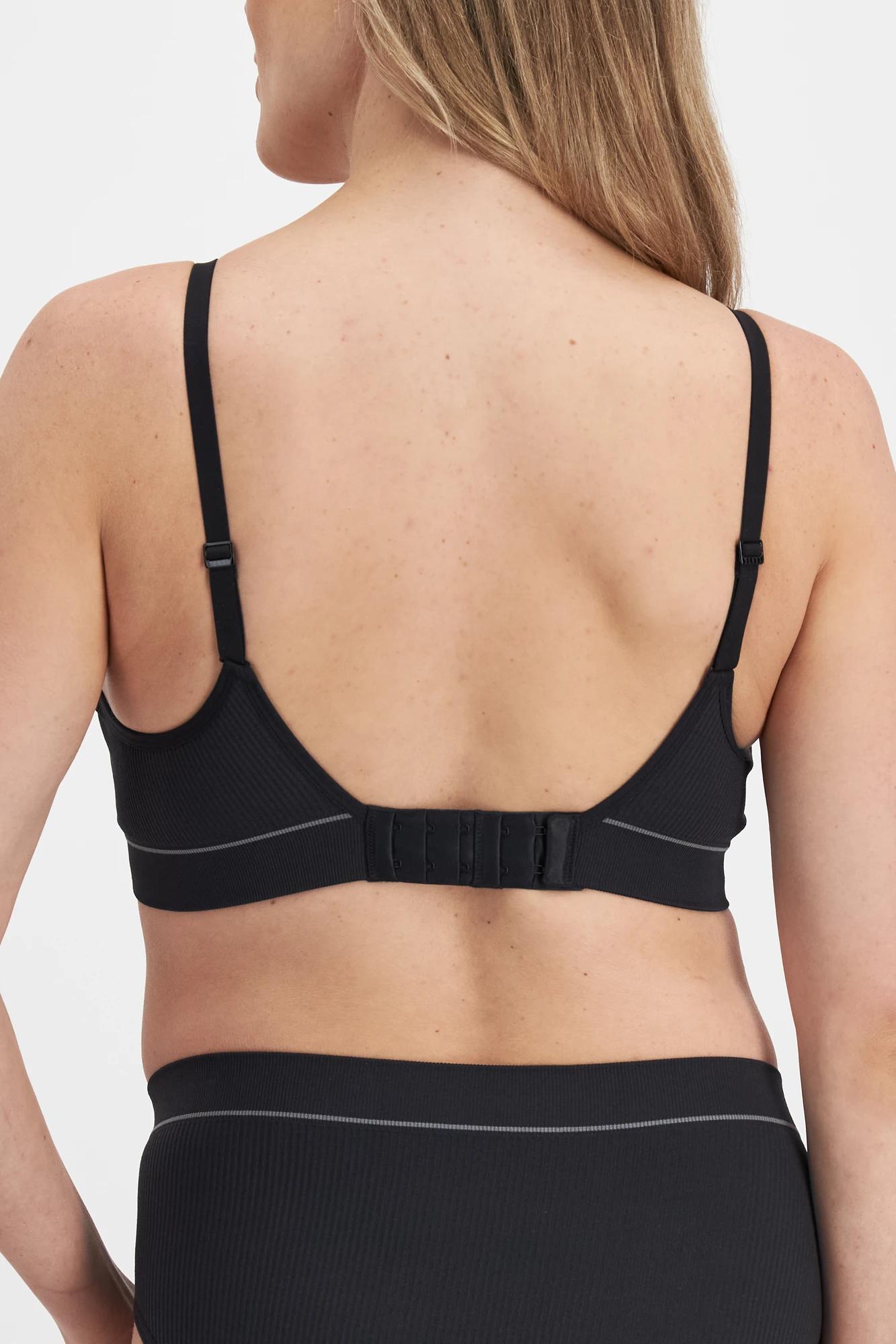 3 Bonds Maternity Bumps Retro Rib Wirefree Bra BLACK, 3 of 5