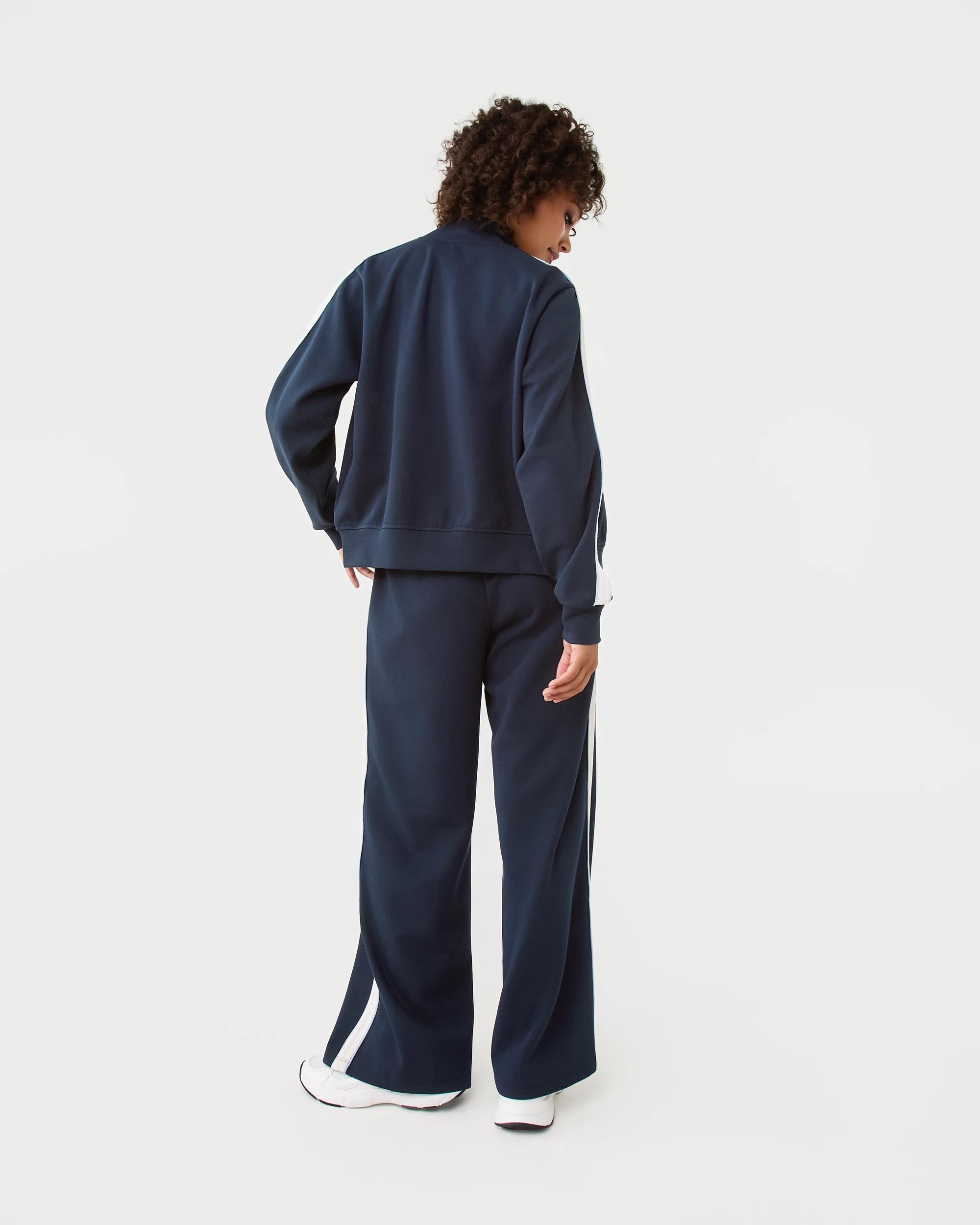 4 Active Womens Retro Wide Leg Trackpants Shade Navy, 4 of 8