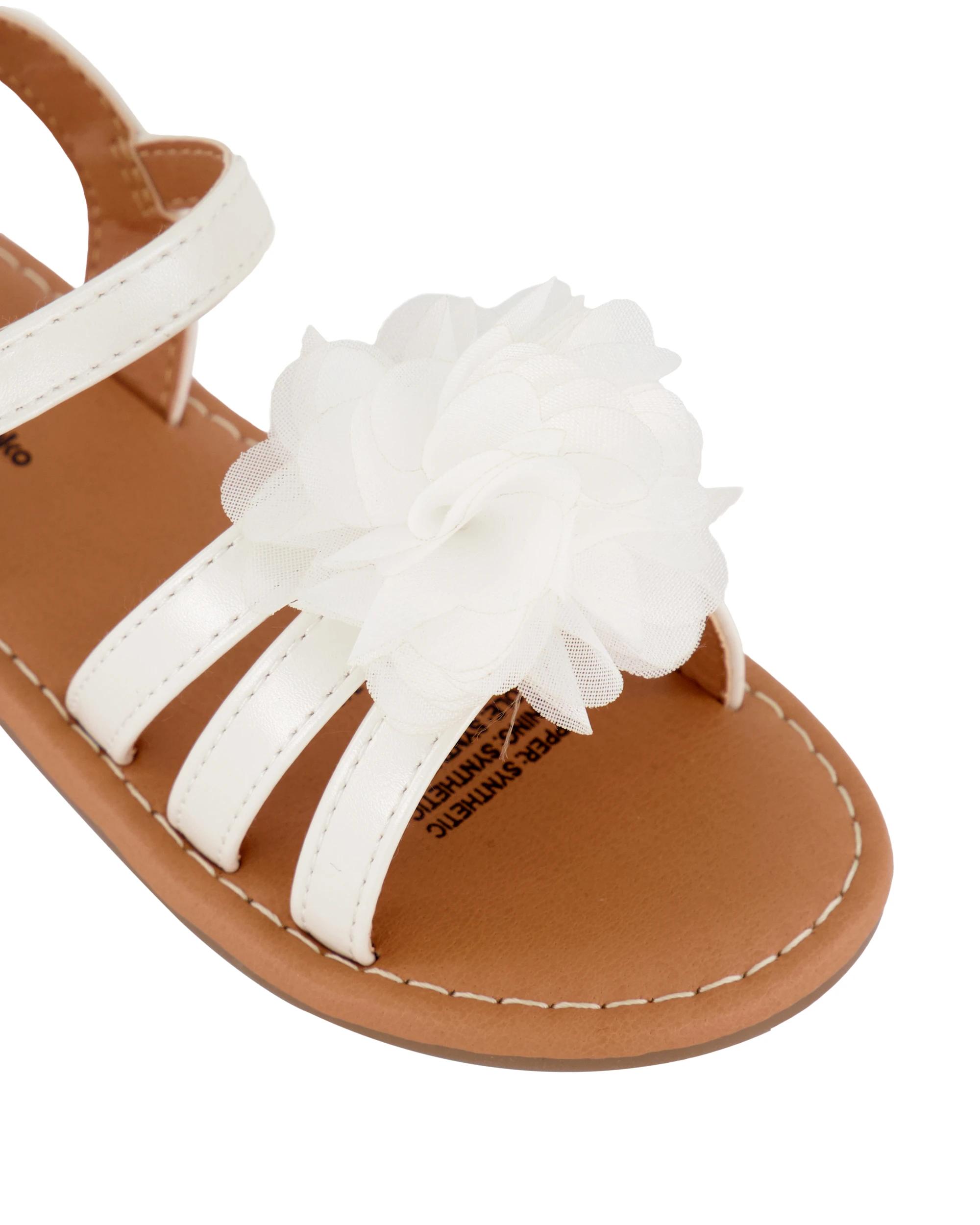 4 Junior Weave Sandals Wht Flower, 4 of 4
