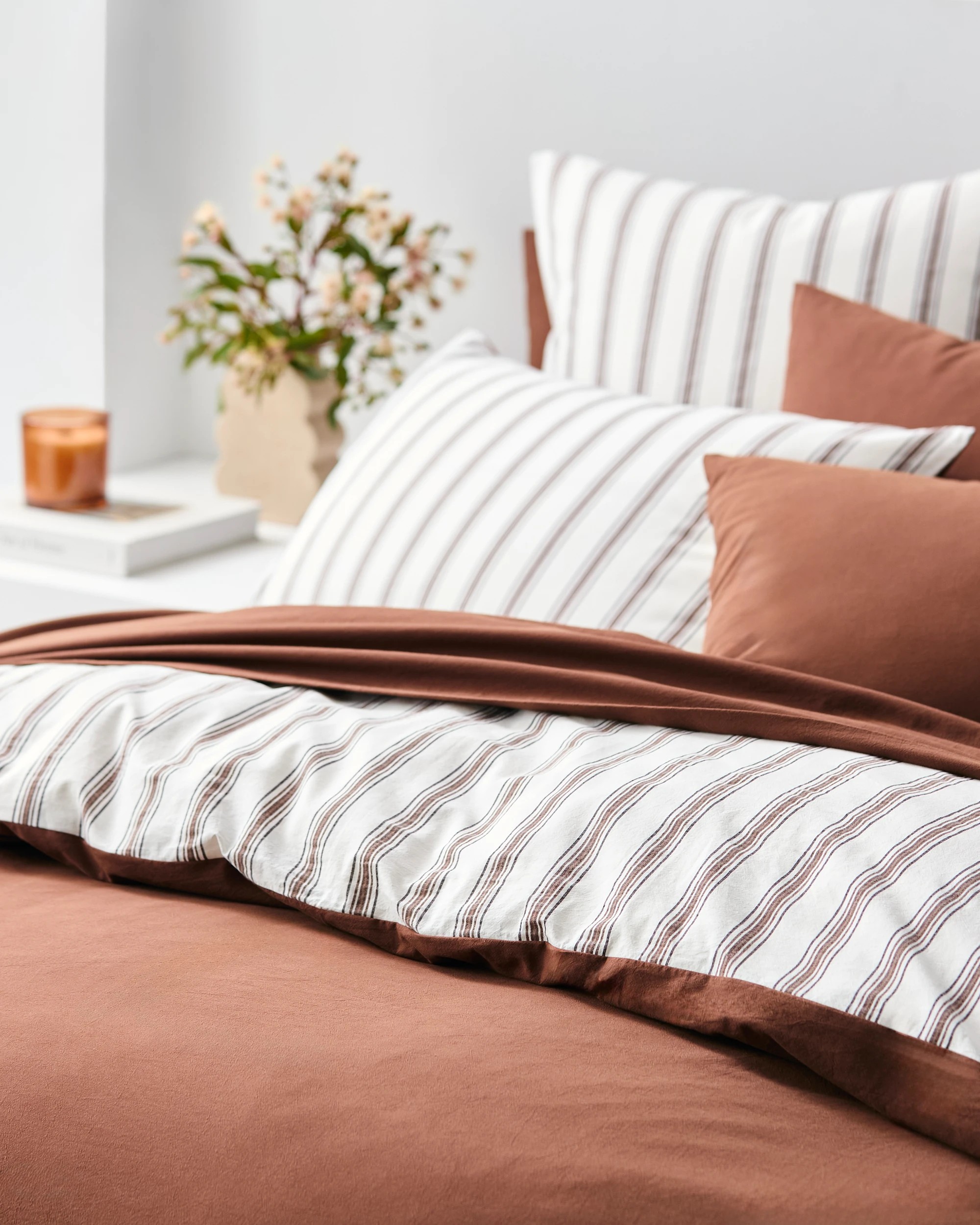 3 Arlo Cotton Stonewash Quilt Cover Set - Queen Bed - Brown, 3 of 7