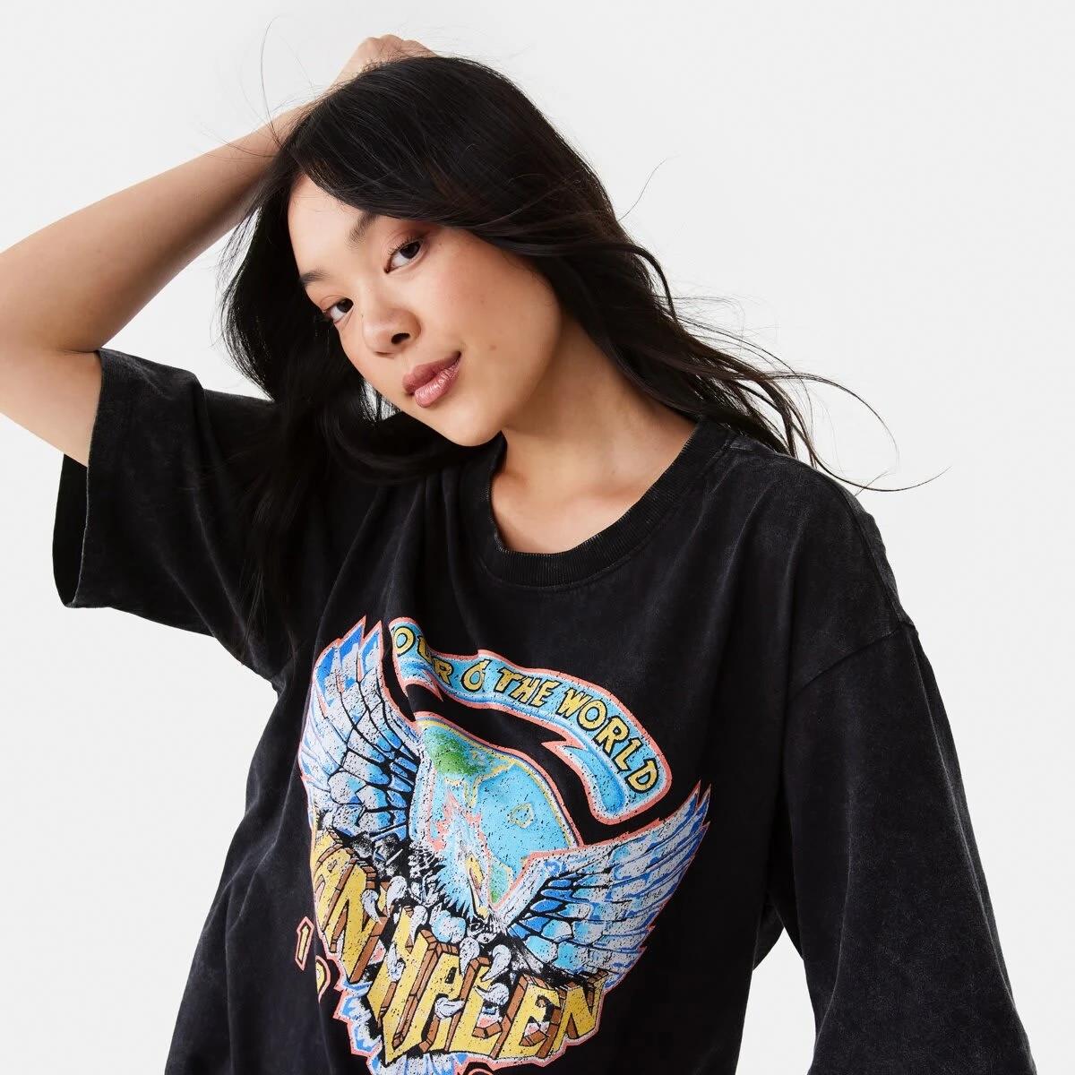 5 Short Sleeve Van Halen License Premium Oversized T-shirt VAN HALEN WASHED BLACK, 5 of 9