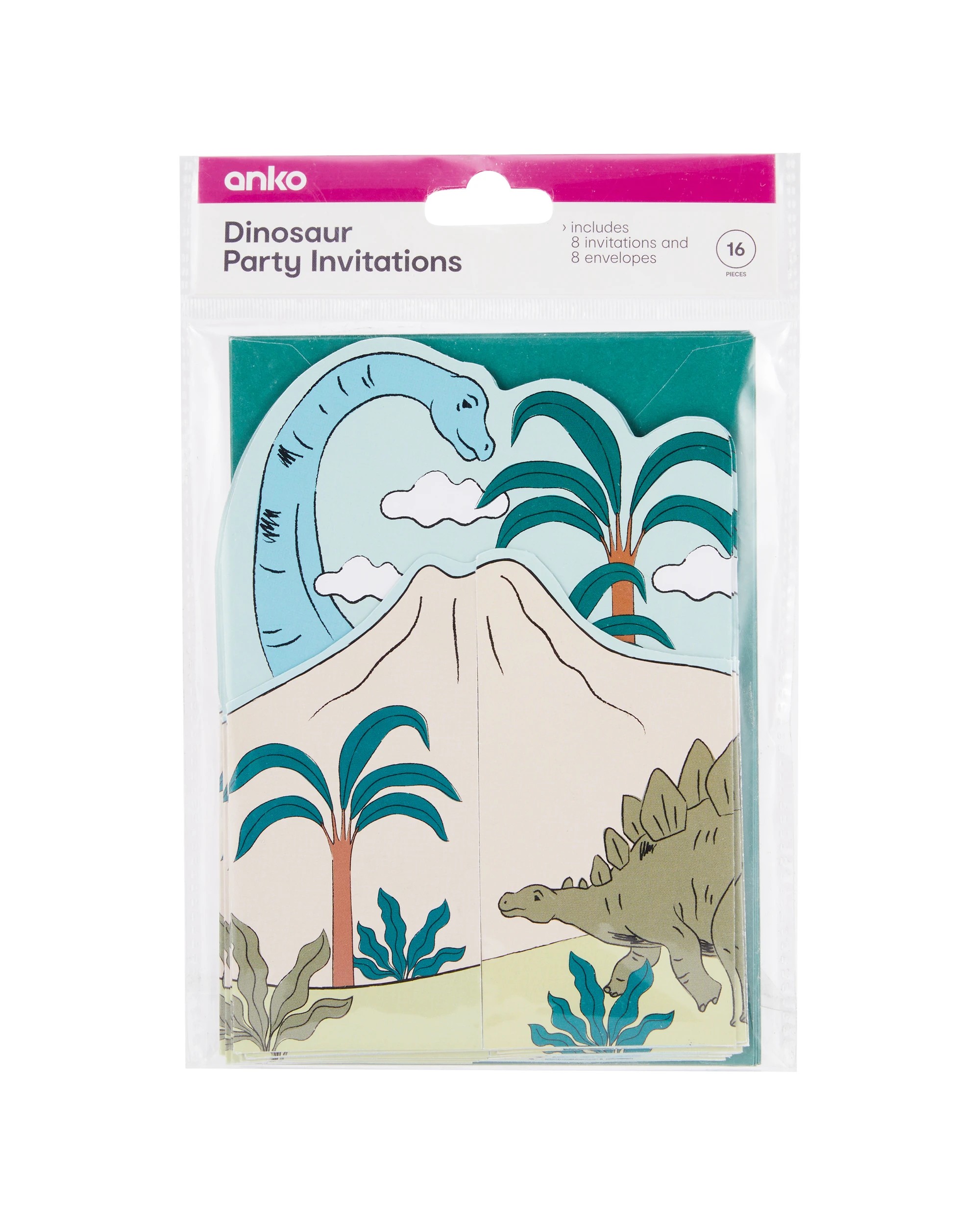 3 16 Piece Dinosaur Party Invitations, 3 of 3