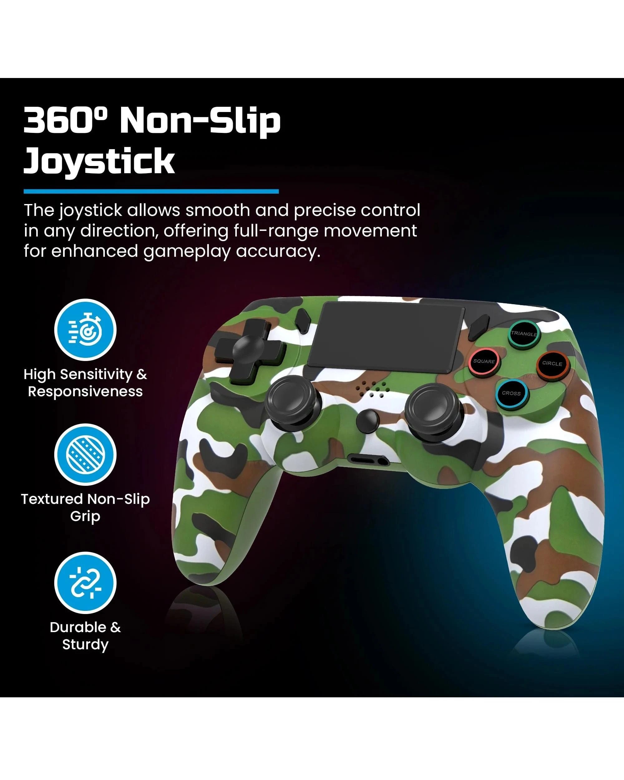 2 Playmax Wireless Controller for PS4 and PC - Camo - Green, 2 of 5
