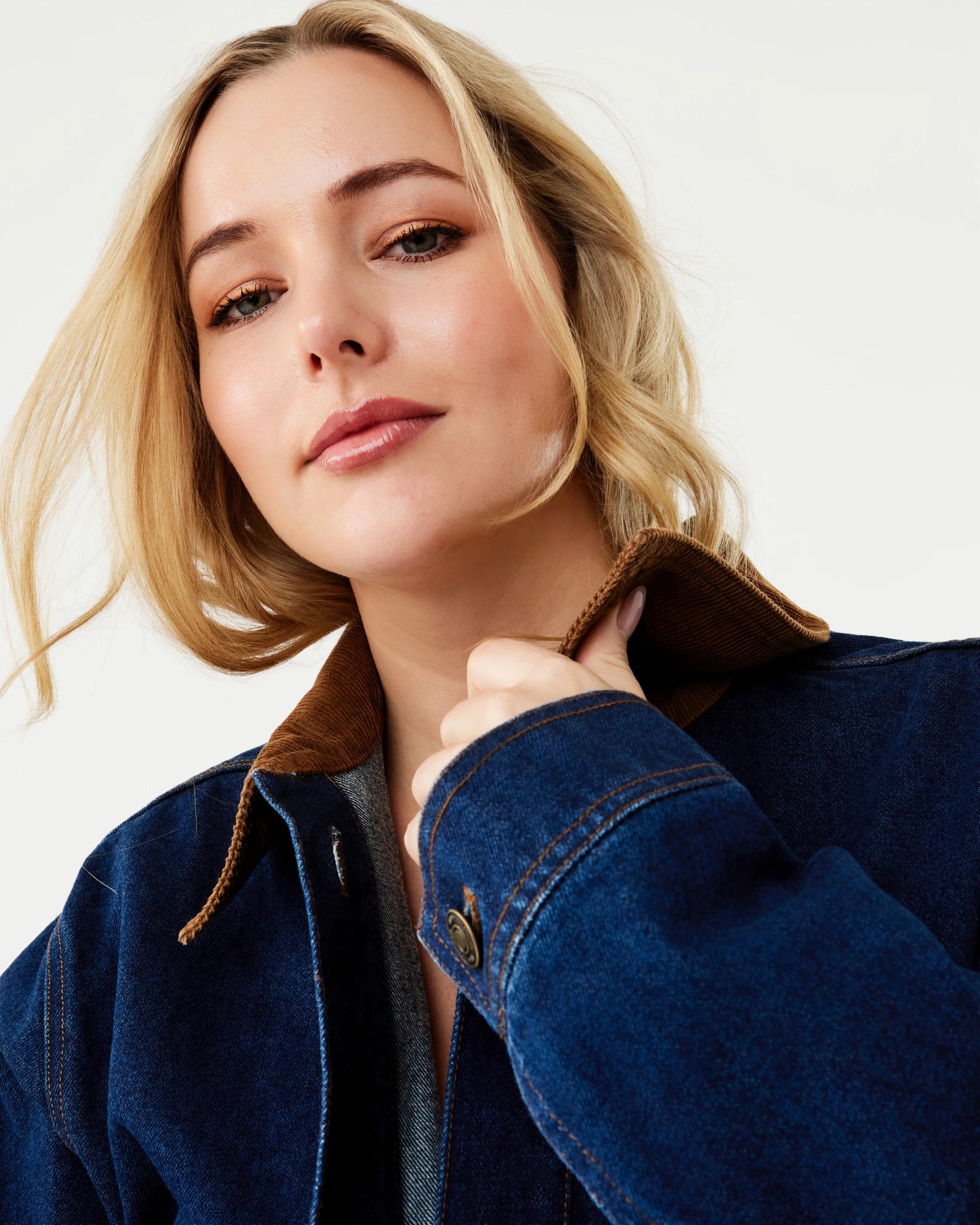6 Corduroy Collar Denim Jacket Dark Denim, 6 of 10