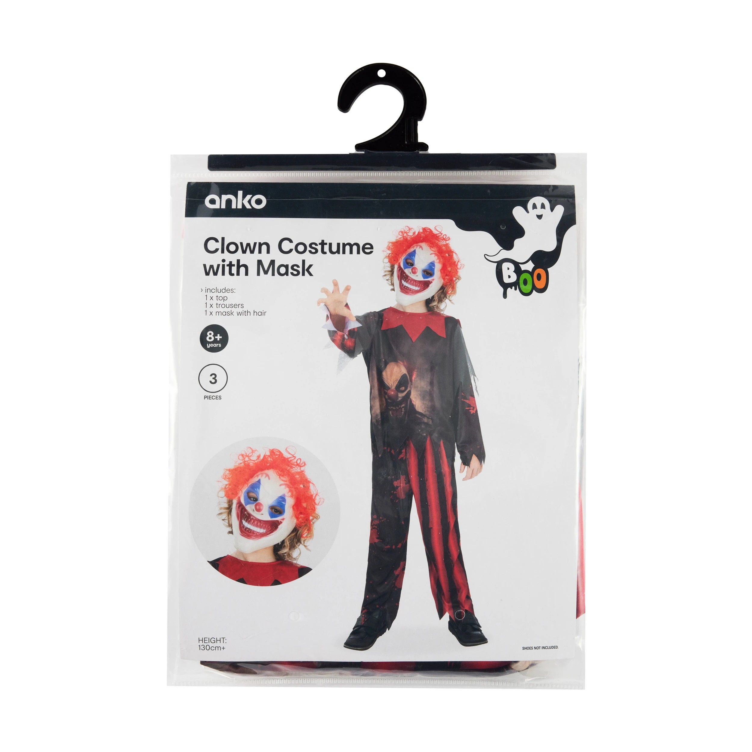 5 3 Piece Clown Costume With Mask - Ages 8+, 5 of 6