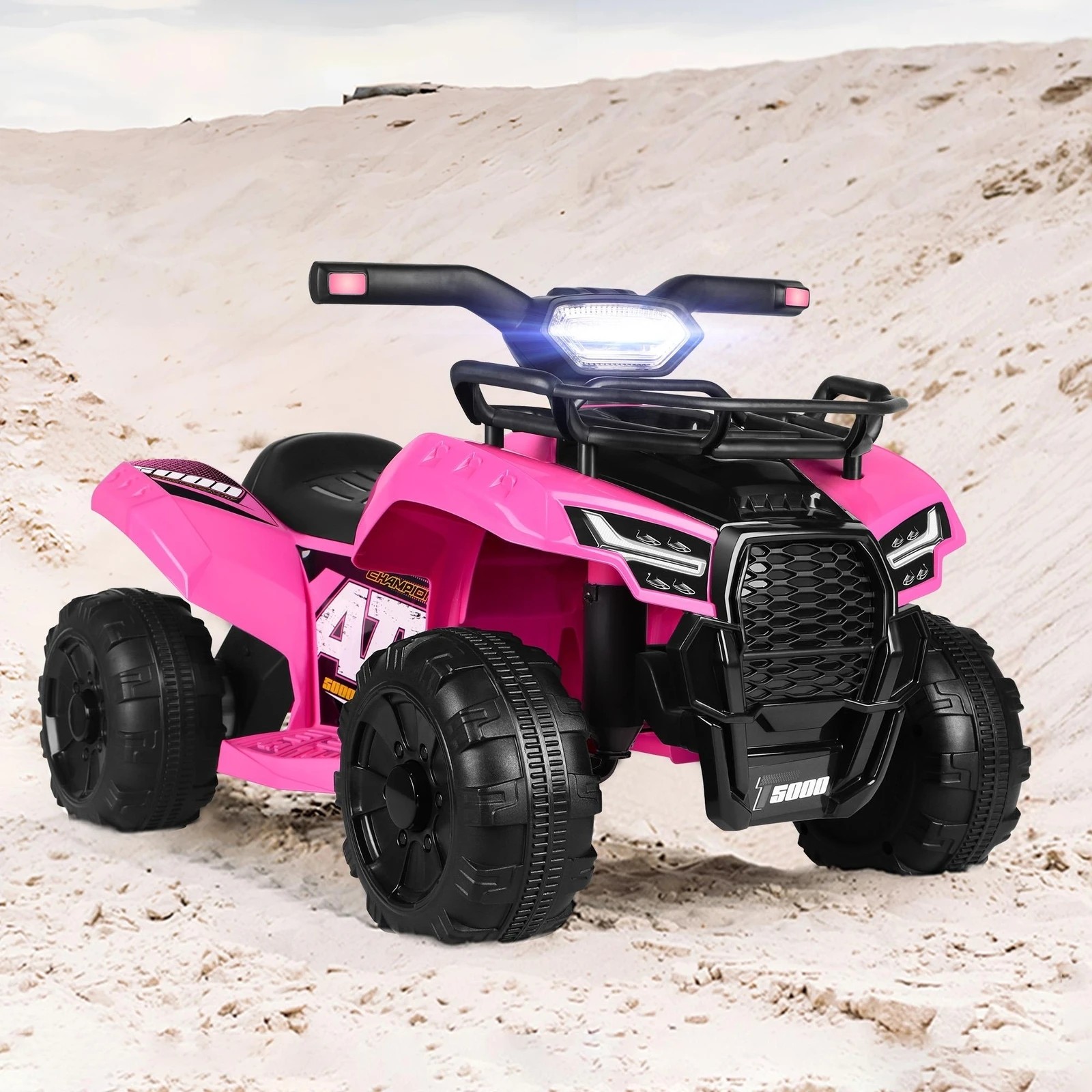 3 Alfordson Kids Ride On Car Electric ATV Toy 25W Motor W/ USB MP3 LED Lights - Pink, 3 of 10