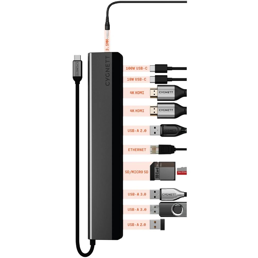 2 Cygnett Unite Riser 12-in-1 USB-C HUB (Dual HDMI), 2 of 10