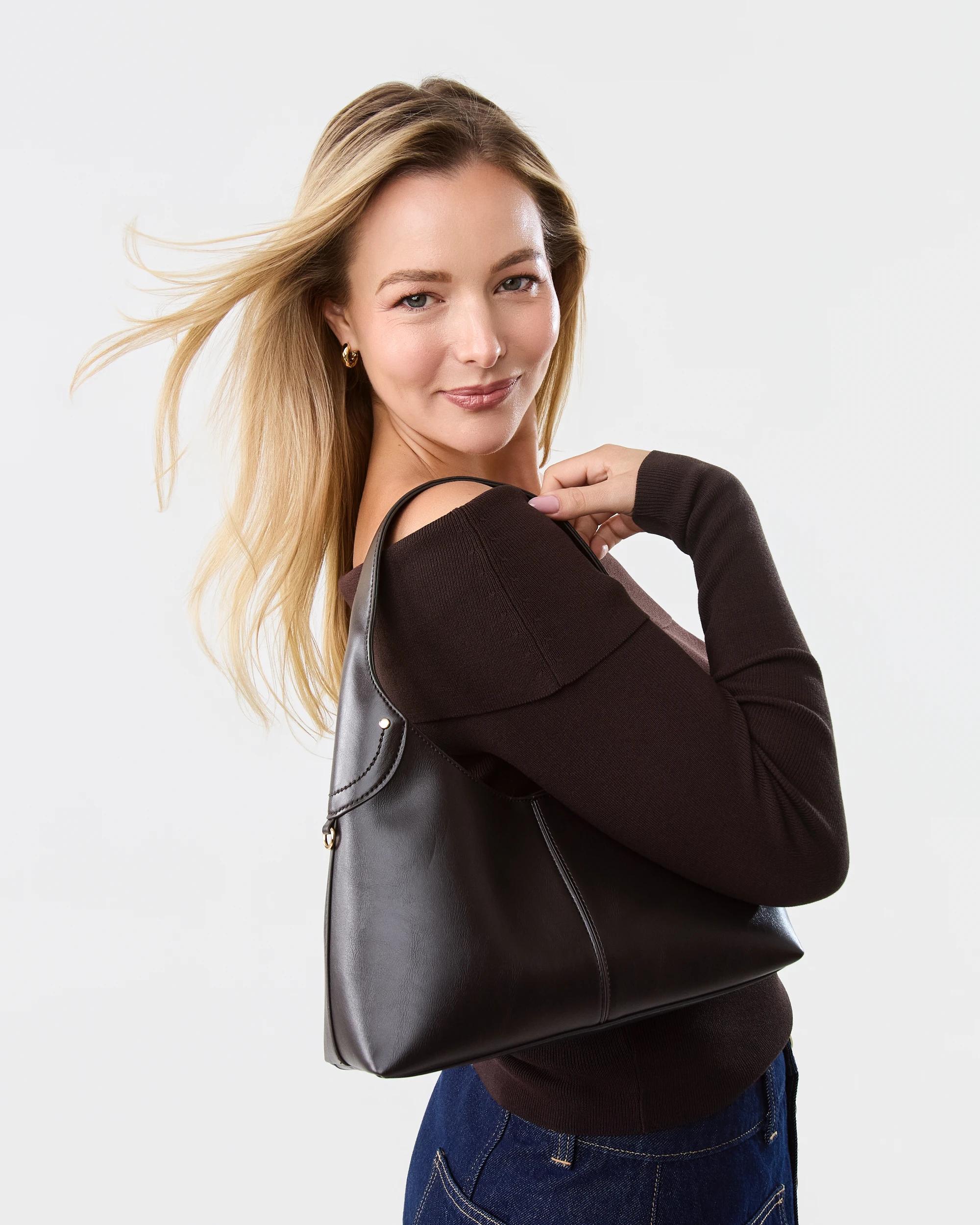 6 Half Moon Shoulder Bag Deep Fudge, 6 of 8