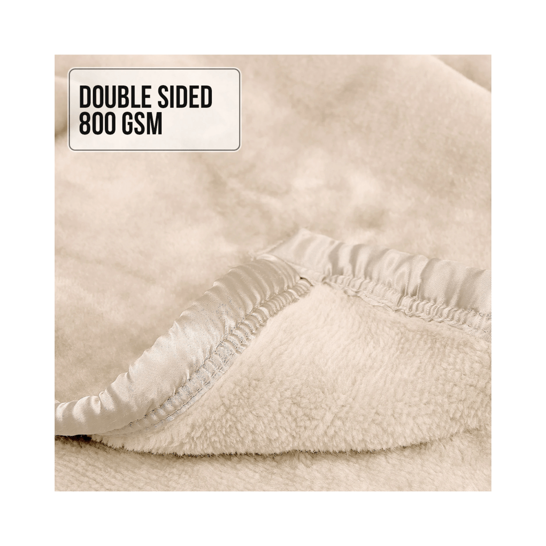 5 Laura Hill 800-gsm Mink Blanket Double-sided Soft Plush Bed Faux Throw Rug Beige
 - Queen Bed, 5 of 7