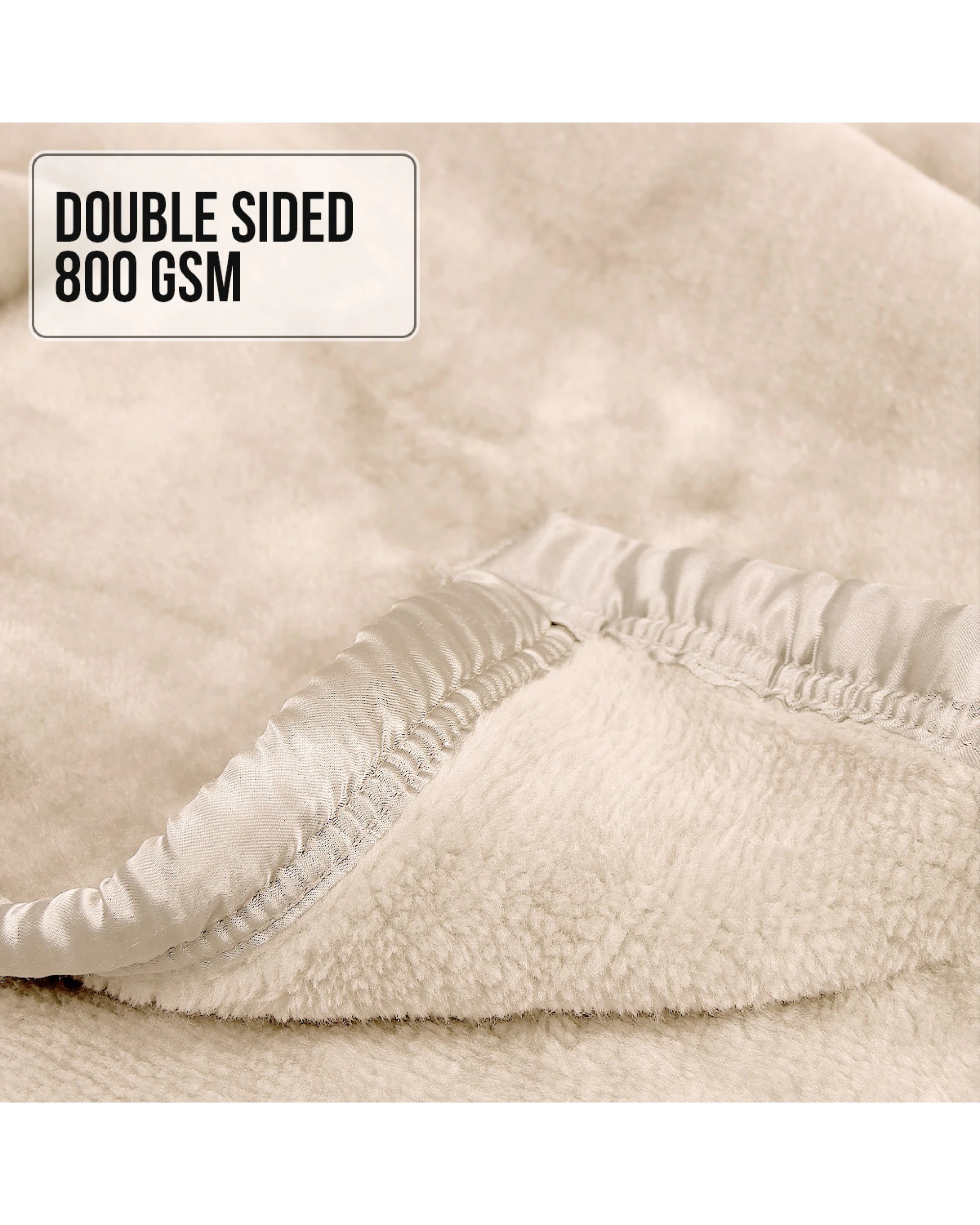 5 Laura Hill 800-gsm Mink Blanket Double-sided Soft Plush Bed Faux Throw Rug Beige
 - Queen Bed, 5 of 7