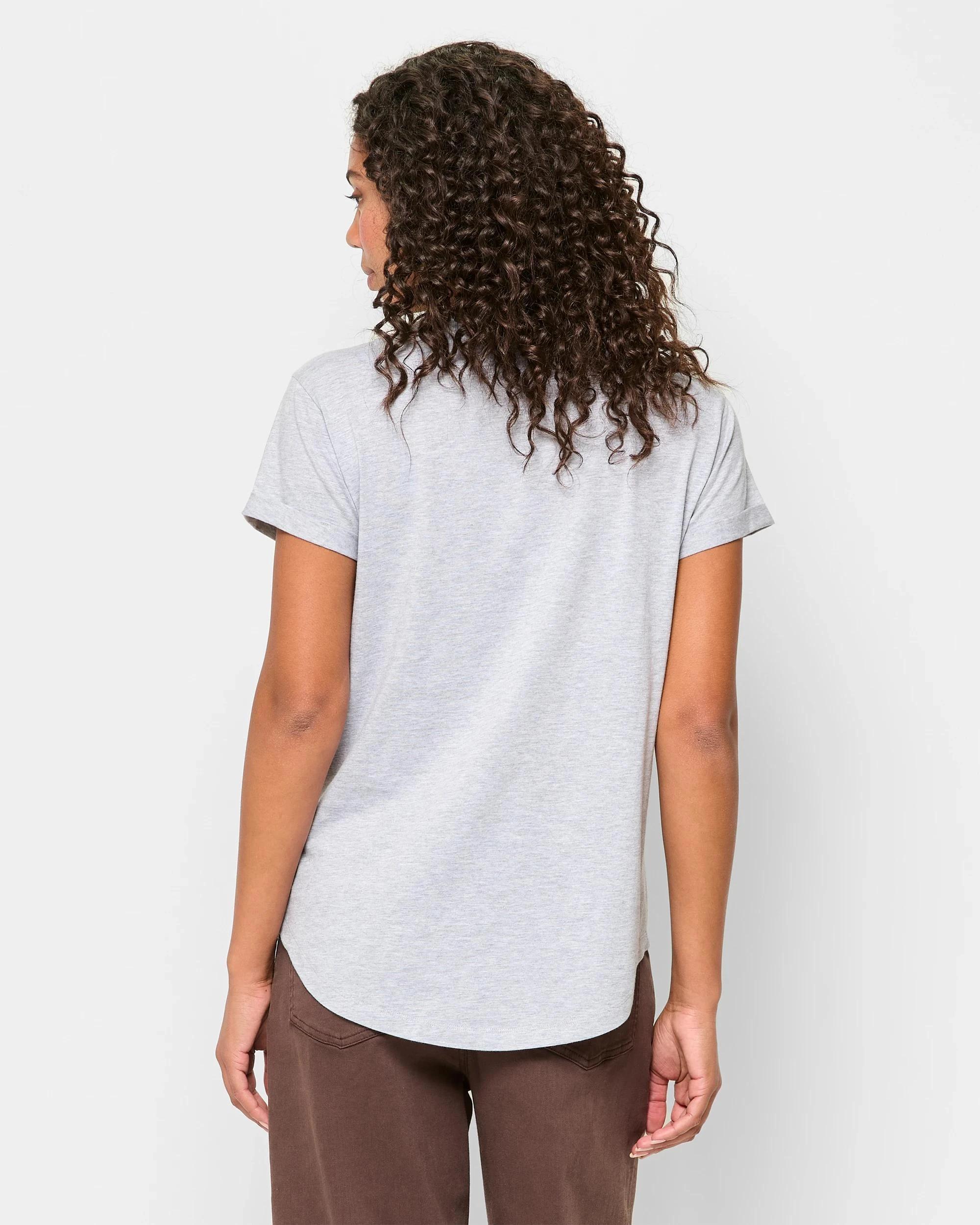 4 Target Cotton/Modal Relaxed Crew T-Shirt GREY MARLE, 4 of 5