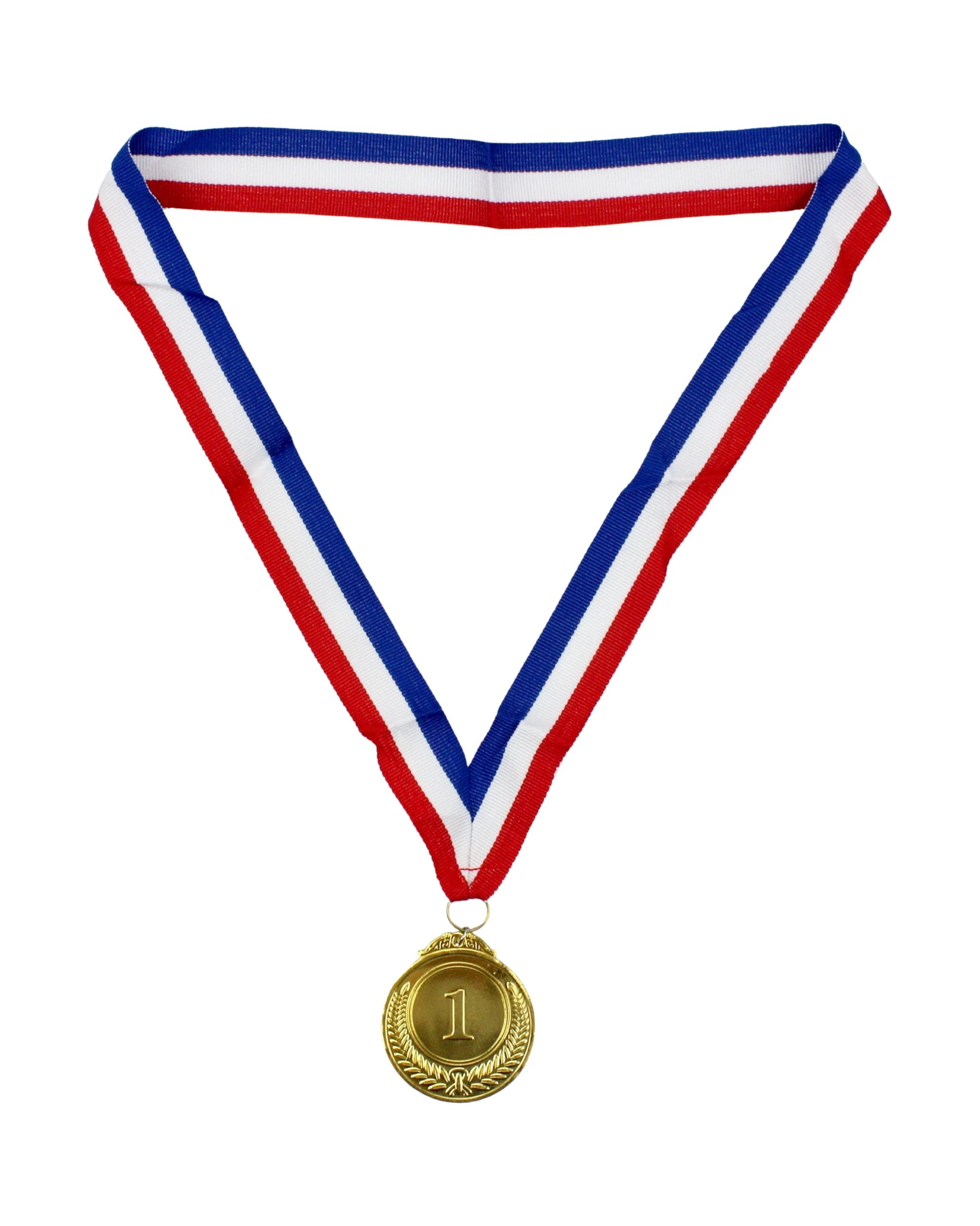 1 Partyrama Metal Gold 1 Medal with Ribbon, 1 of 3