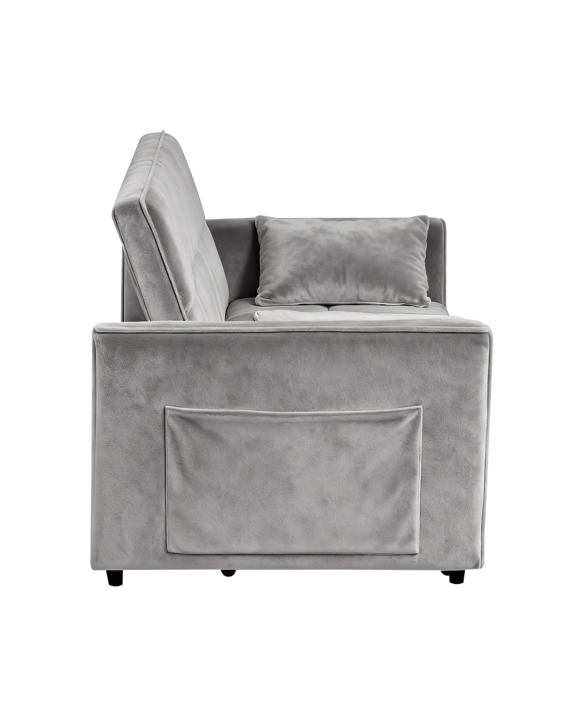 10 Advwin 3 in 1 Convertible Sofa Bed Velvet Sleeper Loveseat with Adjustable Backrest Pull Out Couch with Side Pocket, 10 of 10