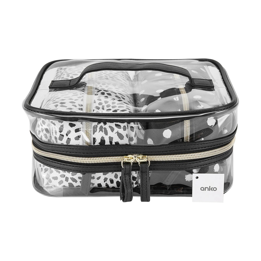 8 3 Piece Cosmetic Bag Set - Clear & Print, 8 of 8