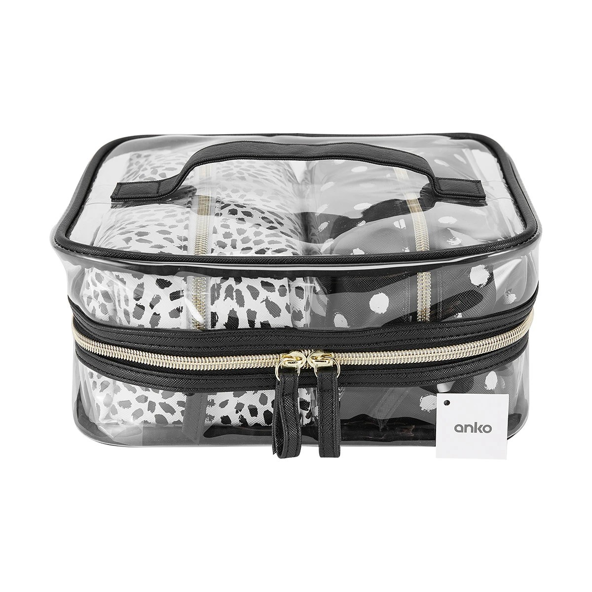 8 3 Piece Cosmetic Bag Set - Clear & Print, 8 of 8