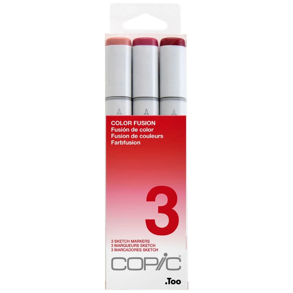 1 COPIC Sketch Colour Fusion Markers Red 3 Pack, 1 of 2