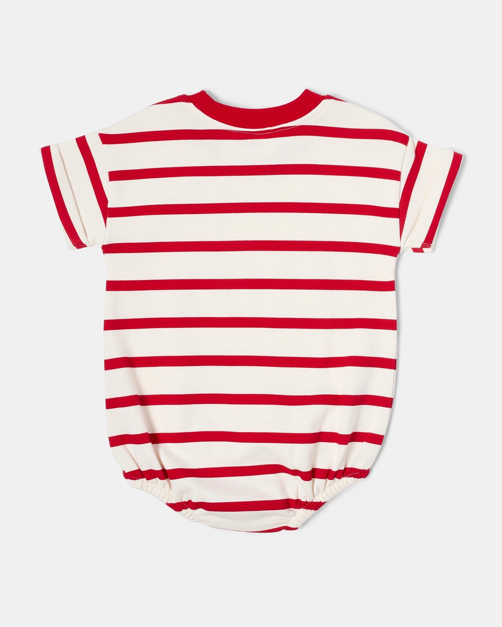 2 Christmas Short Sleeve Terry Bodysuit Red Bear, 2 of 3