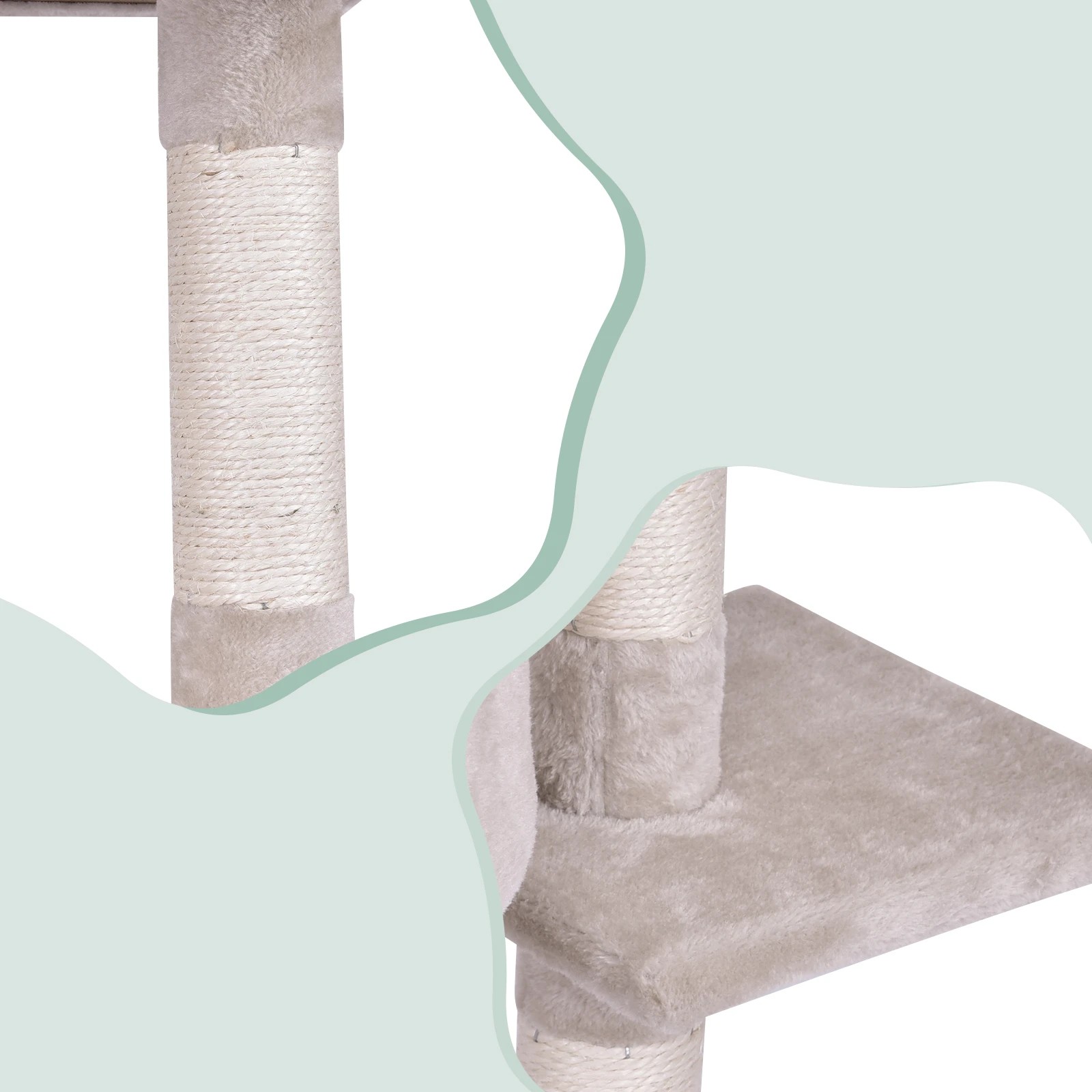 4 Costway 1.4M Cat Tree Multi-level Kitten Condo House Funiture w/Ladder, 4 of 5