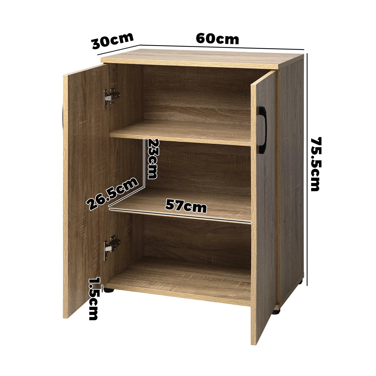 5 Oikiture Storage Cabinet Sideboard Freestanding Cupboard Organiser
 - Natural, 5 of 6