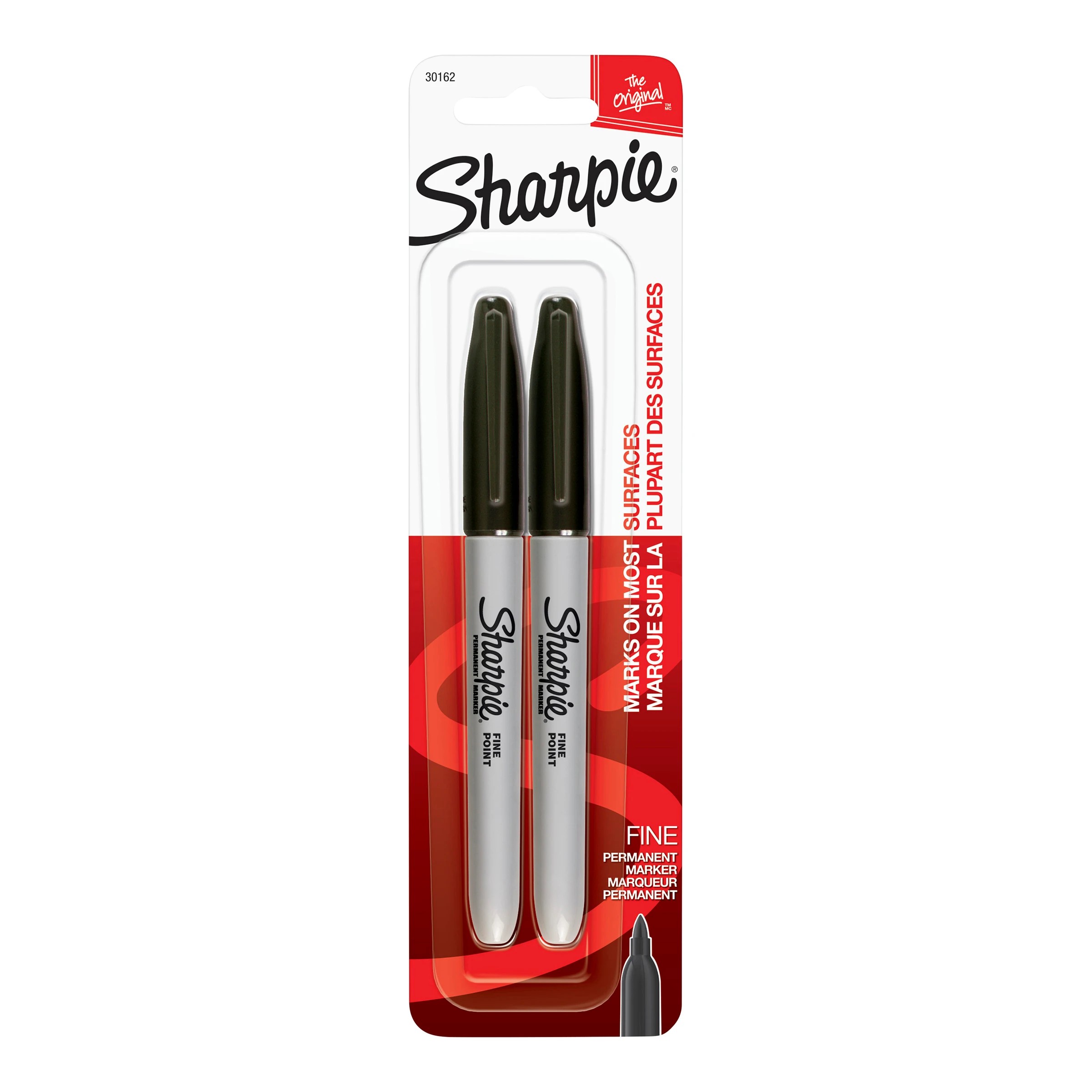 1 2 Pack Sharpie Fine Point Permanent Marker - Black, 1 of 8