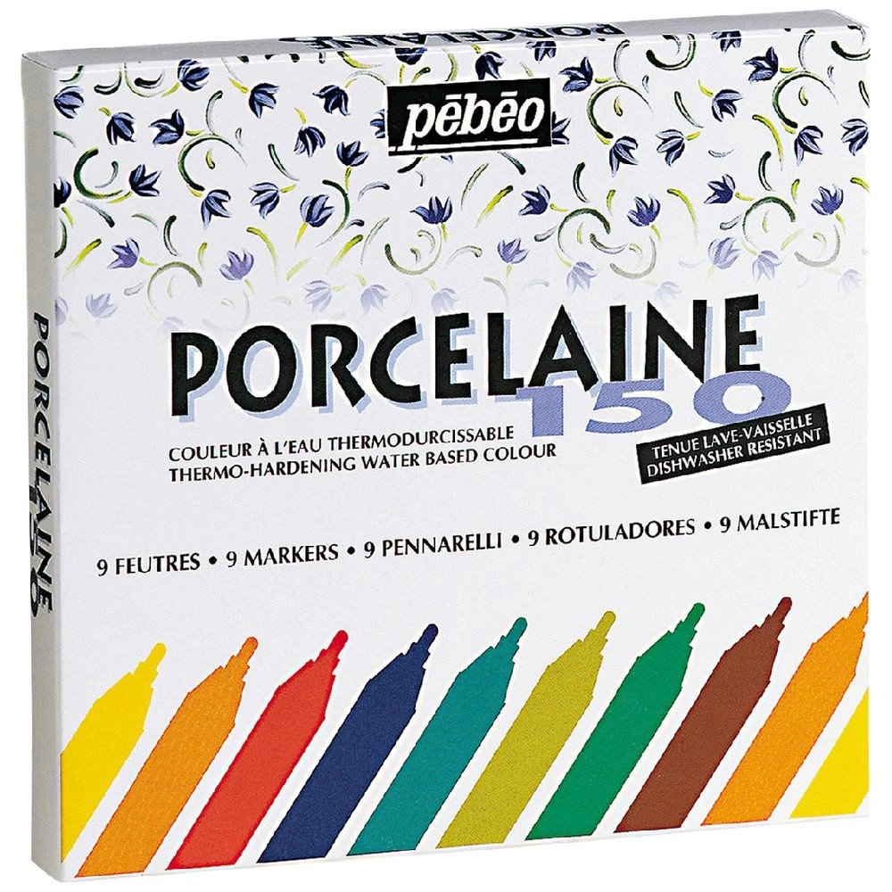 1 Pebeo Porcelaine 150 Marker Medium Nib Set Assorted 9 Pack, 1 of 1