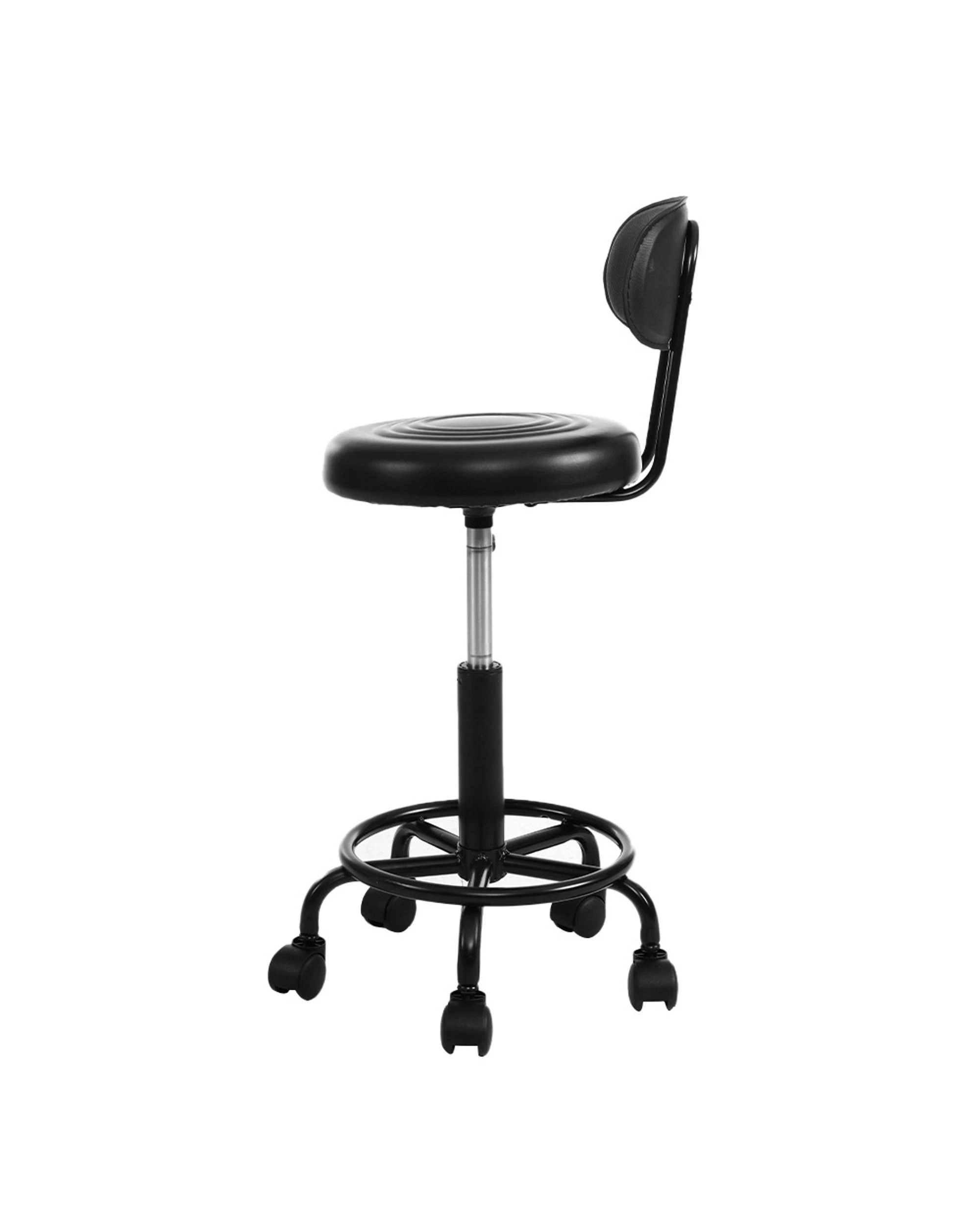 3 Artiss Salon Stool Swivel Chair Backrest
 - Black, 3 of 3