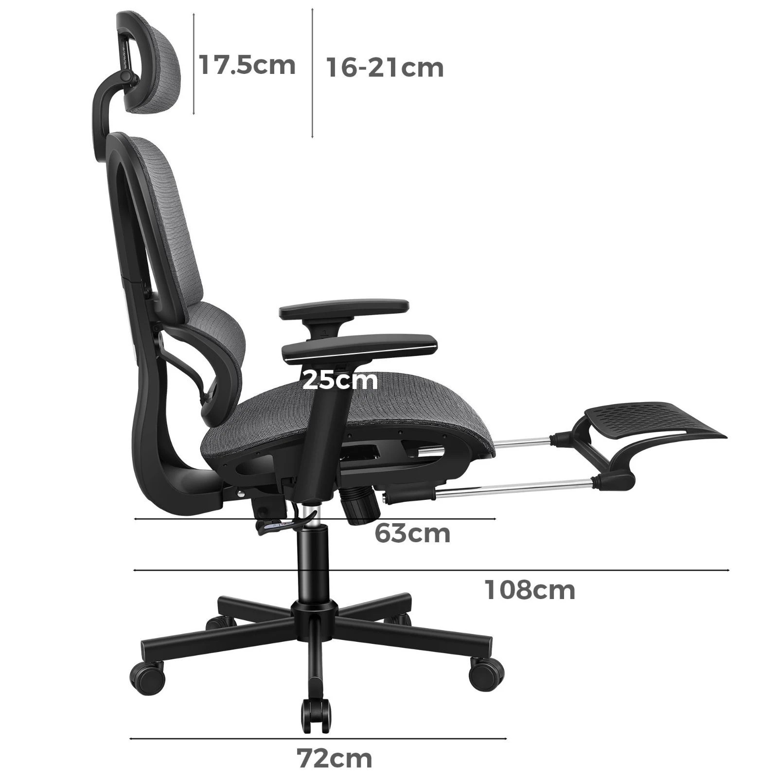 10 Alfordson Ergonomic Office Chair Mesh Executive Seat Work Computer Gaming - Grey, 10 of 10