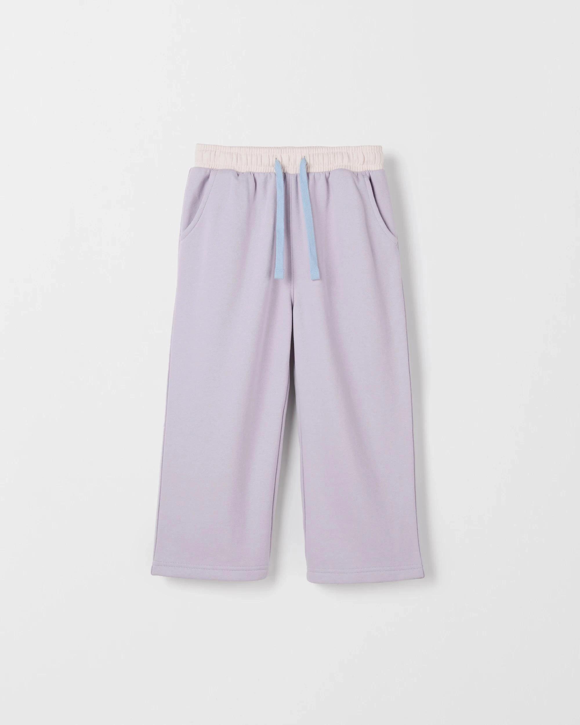 4 Target Kids Australian Cotton Blend Fashion Wide Leg Trackpants PURPLE COLOUR BLOCK, 4 of 5