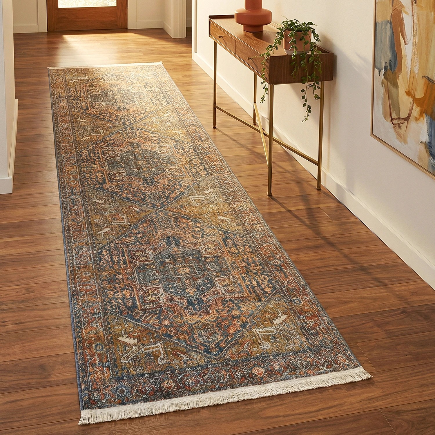 1 Common Ground Rugs Anatolia 400x80cm - Large Runner Rug - Natural, 1 of 6