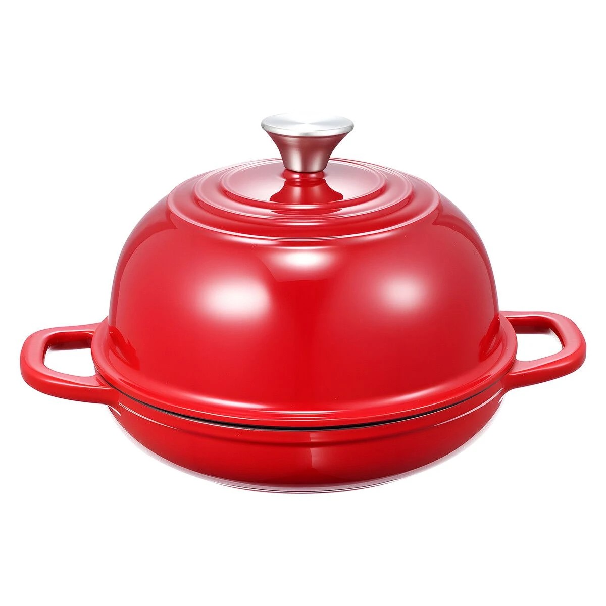 Ausway Enamelled Cast Iron Dutch Oven 24cm Bread Baking Pot with Lid ...