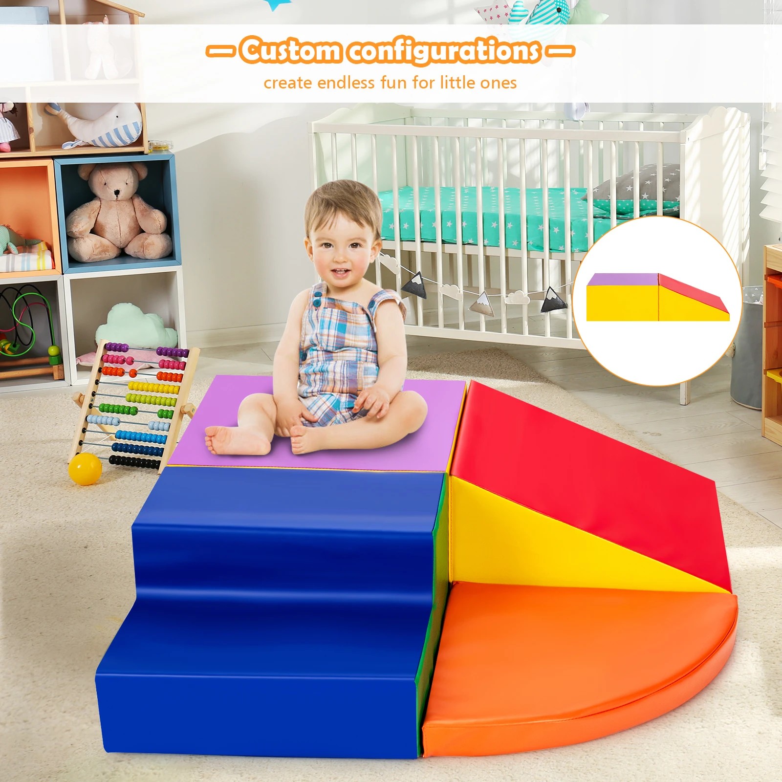 4 Costway 4PCS Soft Blocks Climber & Crawl Foam Playset, 4 of 6