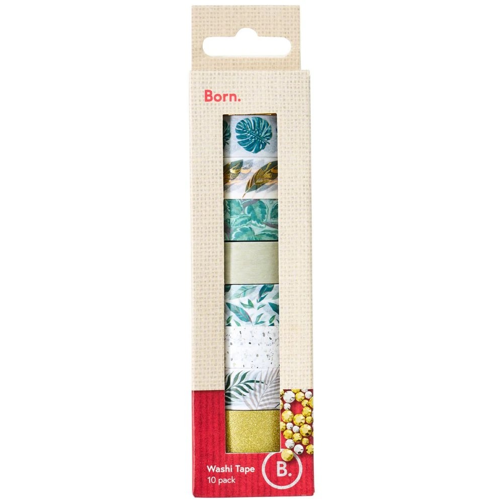 1 Born Washi Tape 15mm x 5m Botanical 10 Pack, 1 of 10