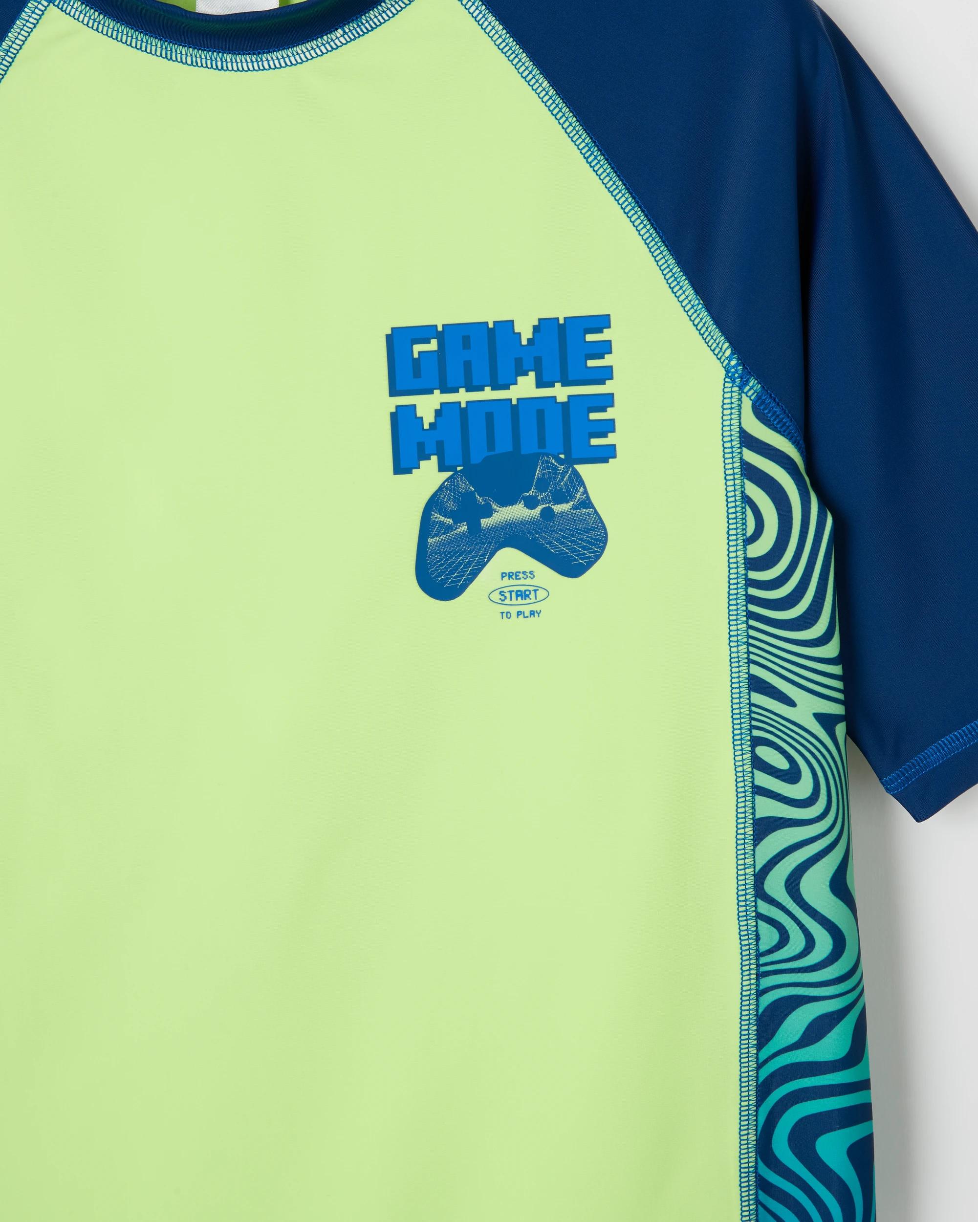 2 Target Kids Short Sleeve Splice Swim Rashie BLUE, 2 of 2