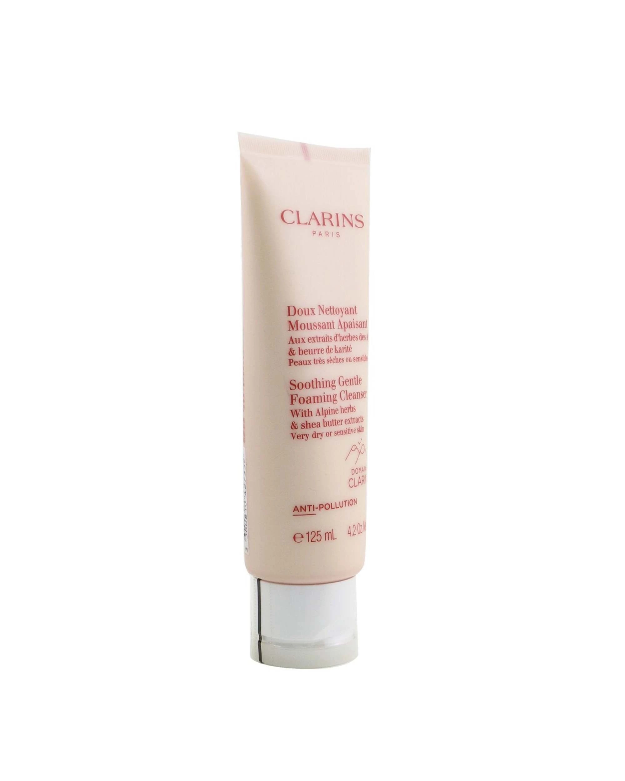 2 Clarins Soothing Gentle Foaming Cleanser with Alpine Herbs & Shea Butter Extracts Very Dry or Sensitive Skin125ml/4.2oz, 2 of 3