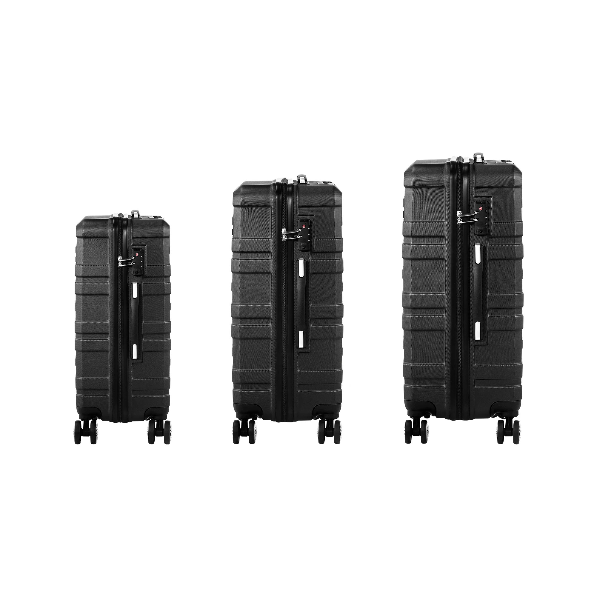 9 Mazam 3PCS Luggage Suitcase Trolley Set Travel TSA Lock ABS Hard Case - Black, 9 of 9