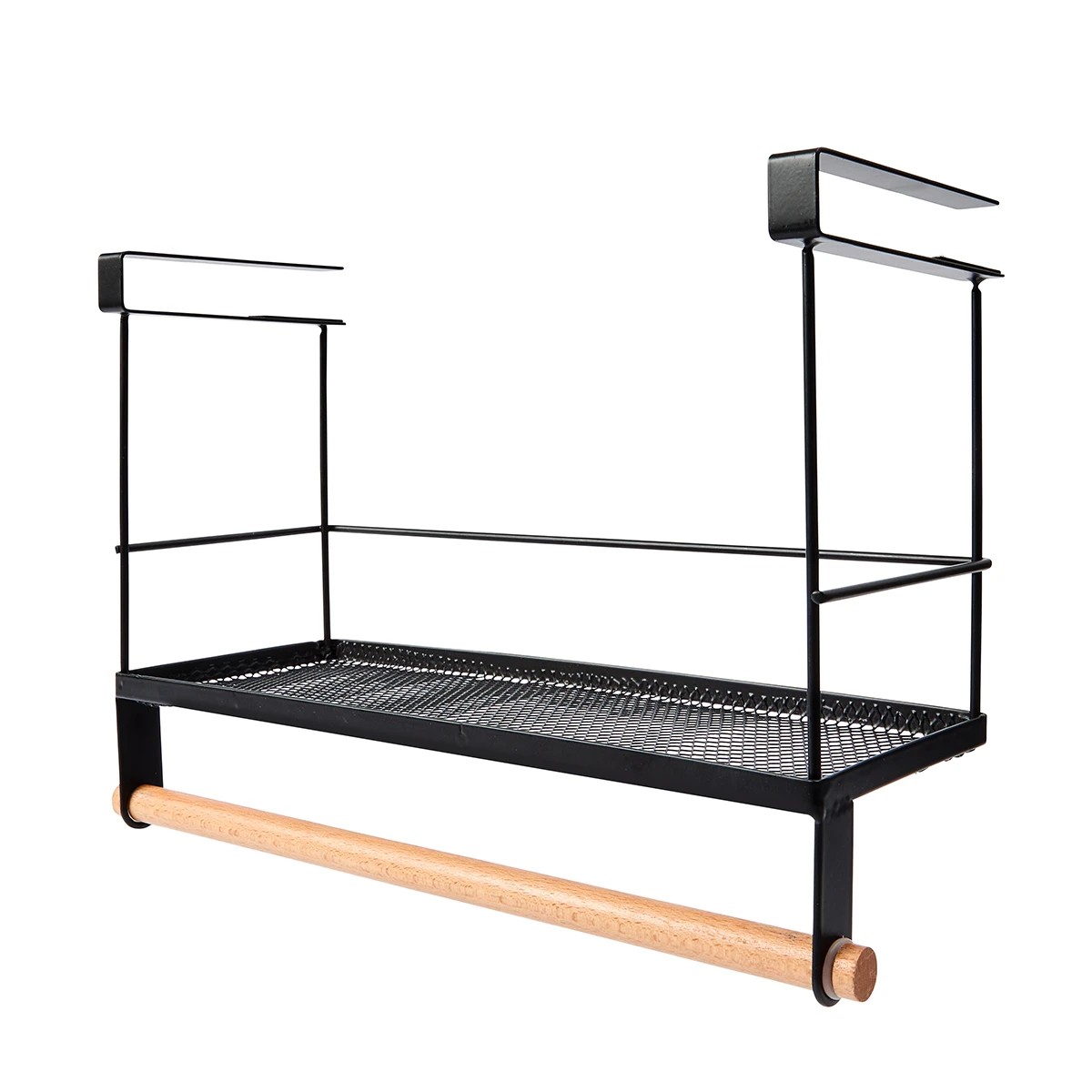 2 Wire and Wood Undershelf Basket With Rail, 2 of 9