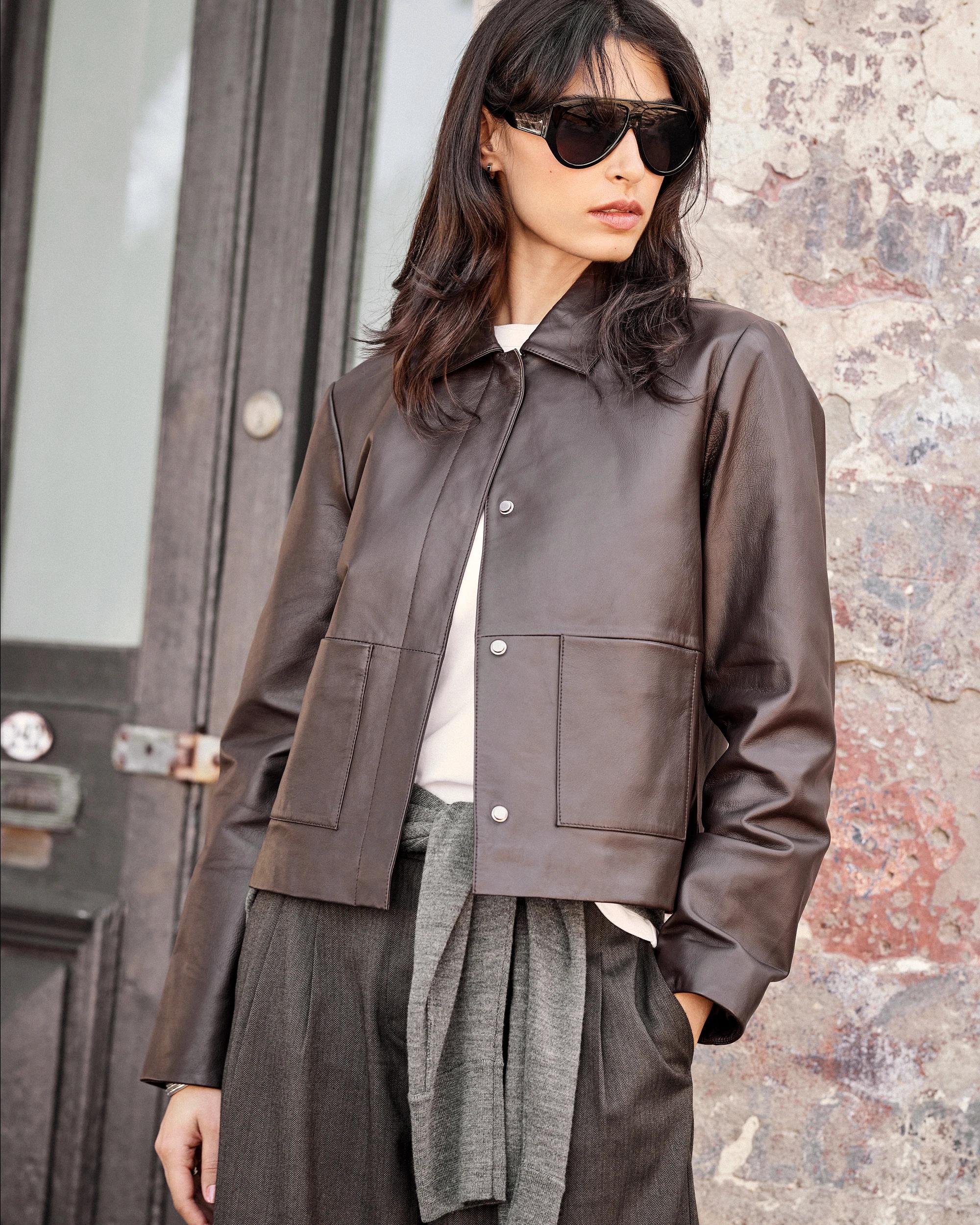 7 Preview Herringbone Wide Leg Pants CHOCOLATE, 7 of 8