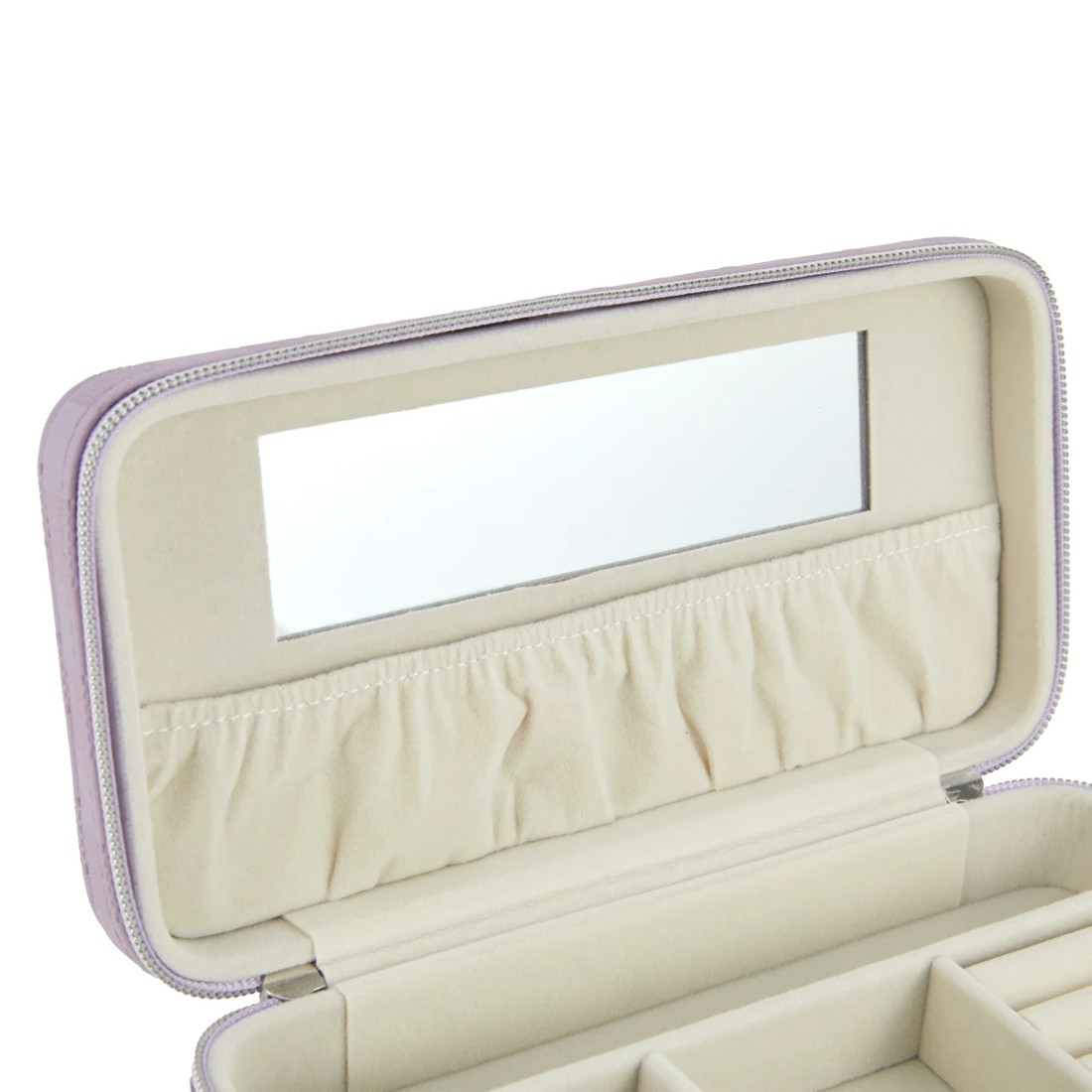 7 Lilac Check Large Zip Jewellery Case, 7 of 9