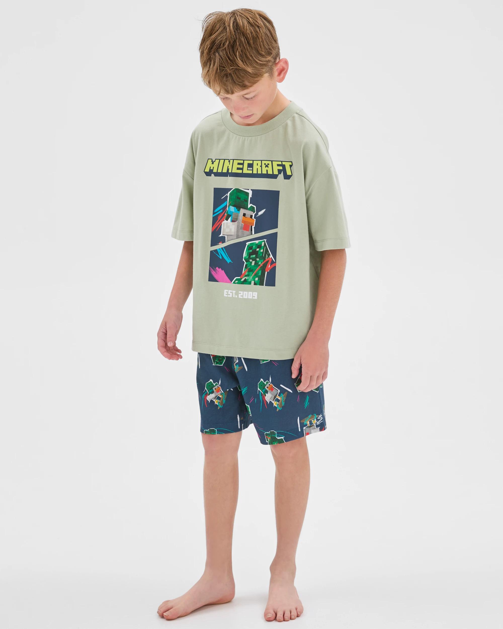 1 Minecraft Australian Cotton Older Boys Oversized Knit Pyjama Set MINECRAFT, 1 of 7