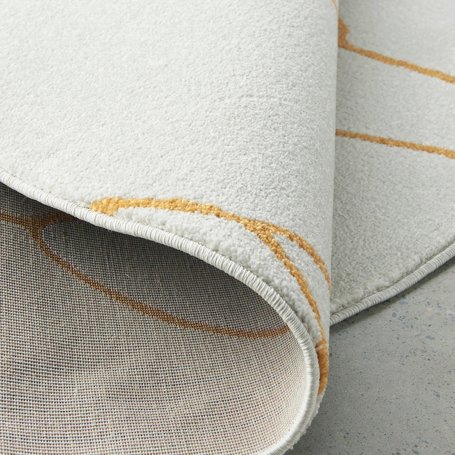 7 Common Ground Rugs Elysium Ivy Gold Round 240x240cm - Large Round Power Loomed Pet Friendly Rug - Natural, 7 of 7