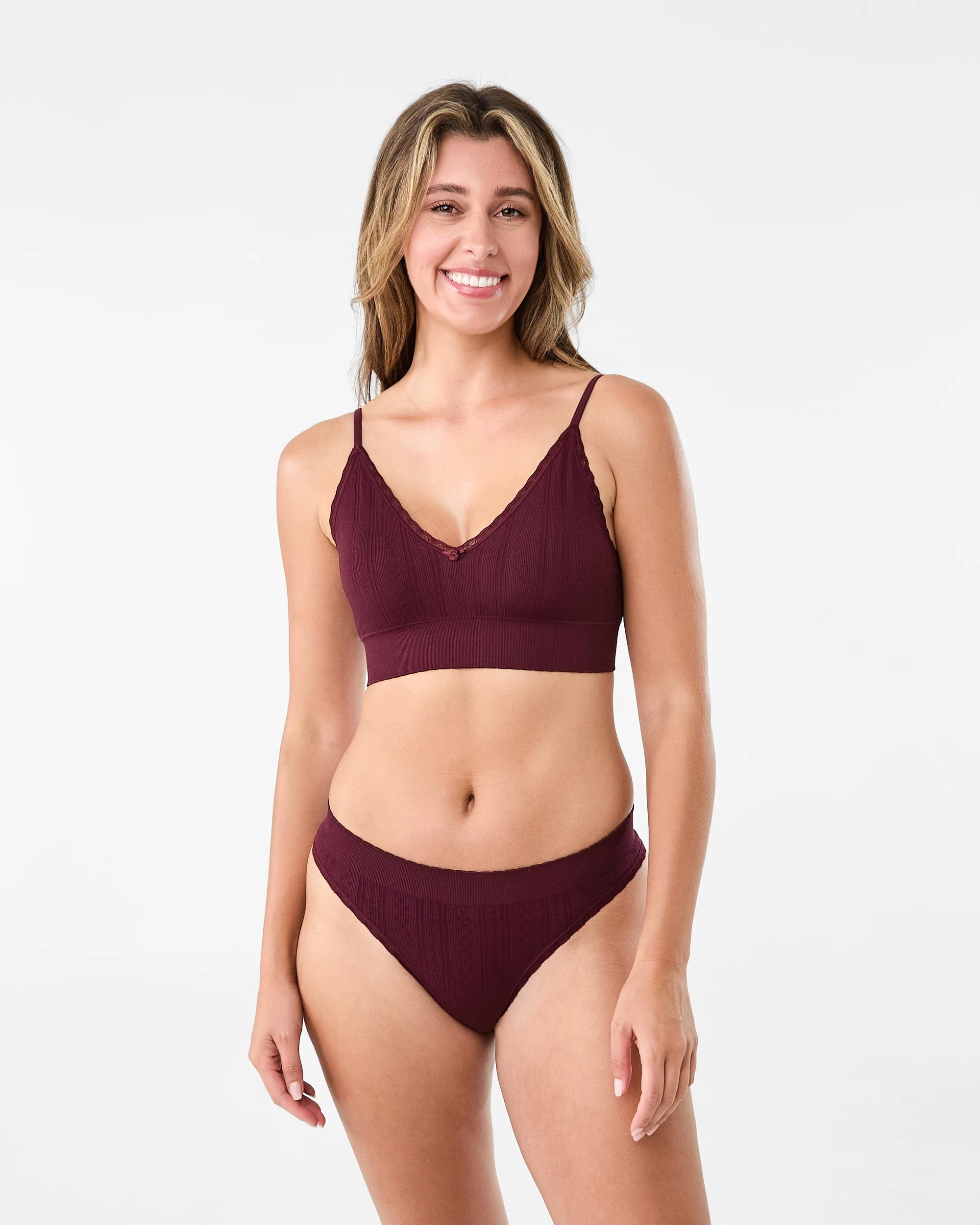 9 3 Pack Seamfree Rib G-String Briefs Wntr Rose, 9 of 9