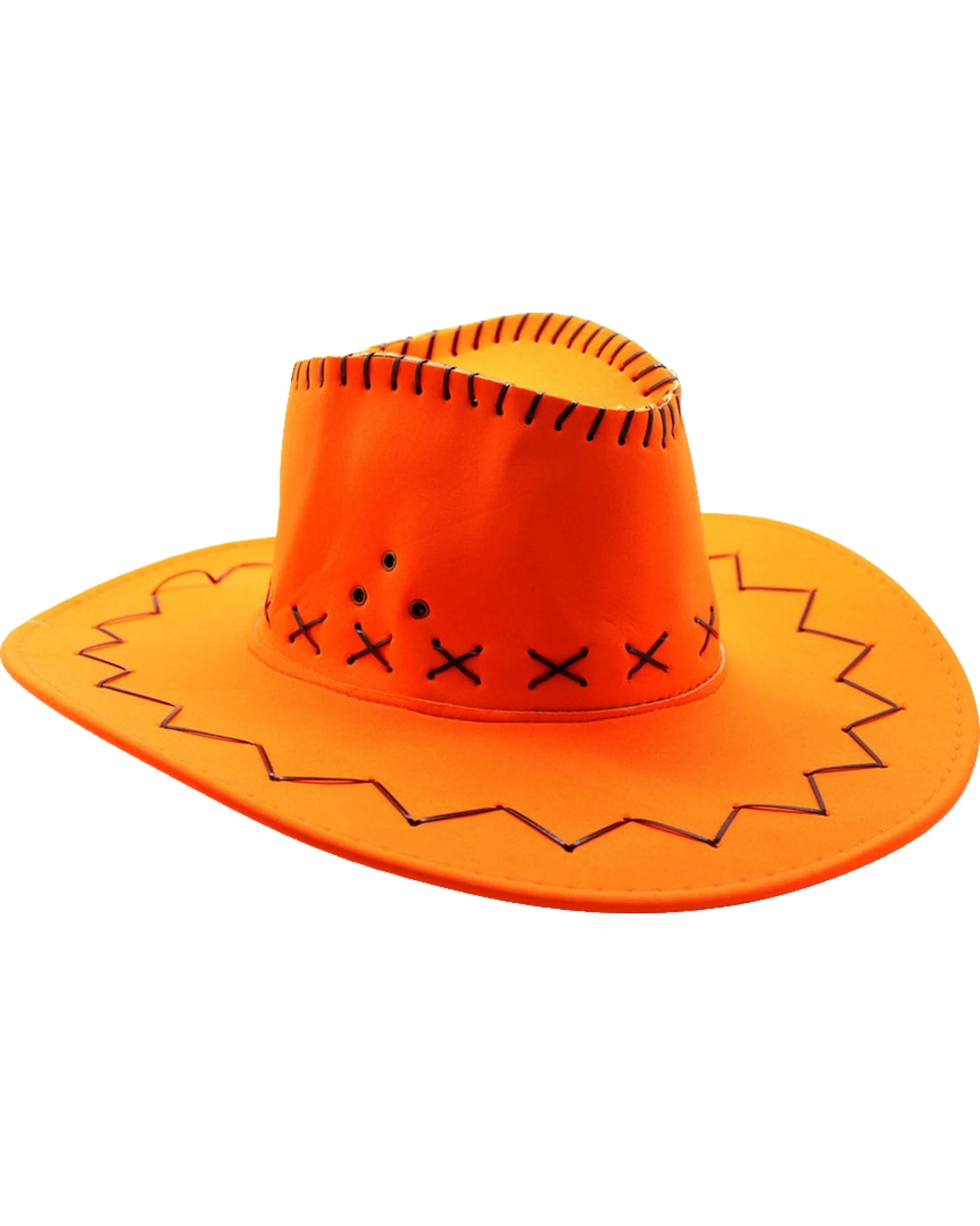 1 JD Party Adult Fluro Outback Cowboy Hat - One Size - Orange, 1 of 1