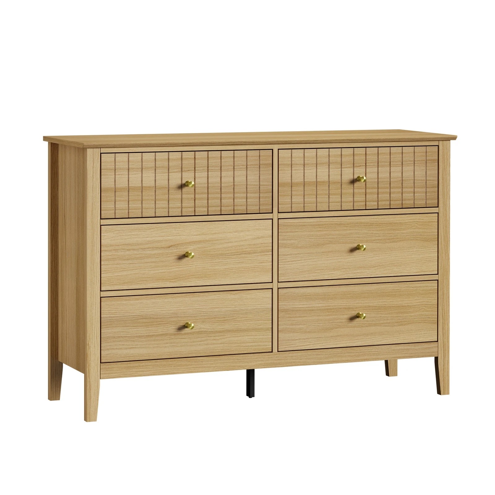 6 Oikiture 6 Chest Of Drawers Dresser Storage Cabinet Bedroom
 - Natural, 6 of 10