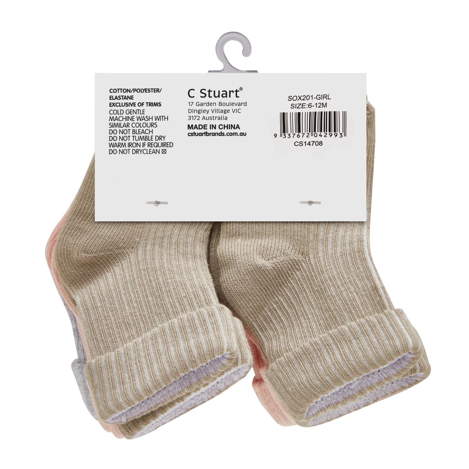 3 Big Softies 8-Pack Crew Socks Girl 6-12M , 3 of 4