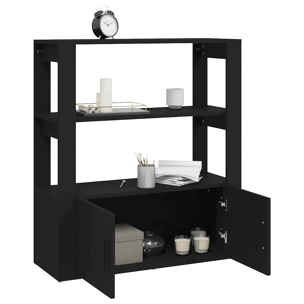 4 vidaXL Wooden Sideboard Ample Storage - Black, 4 of 9