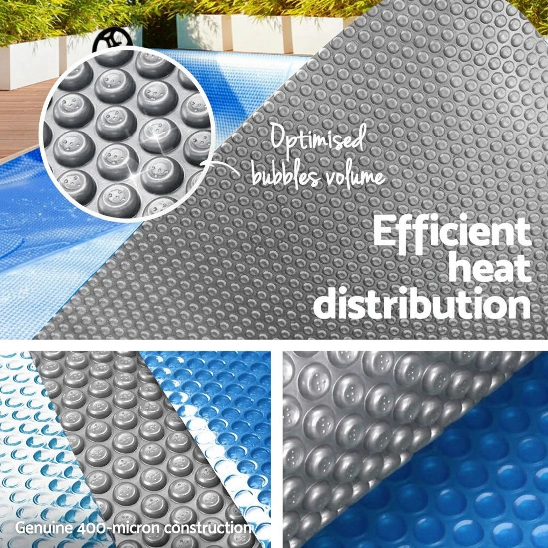 5 Aqua Buddy Pool Cover 9.5x5m 400 Micron Swimming Pool Solar Blanket - Multi, 5 of 7