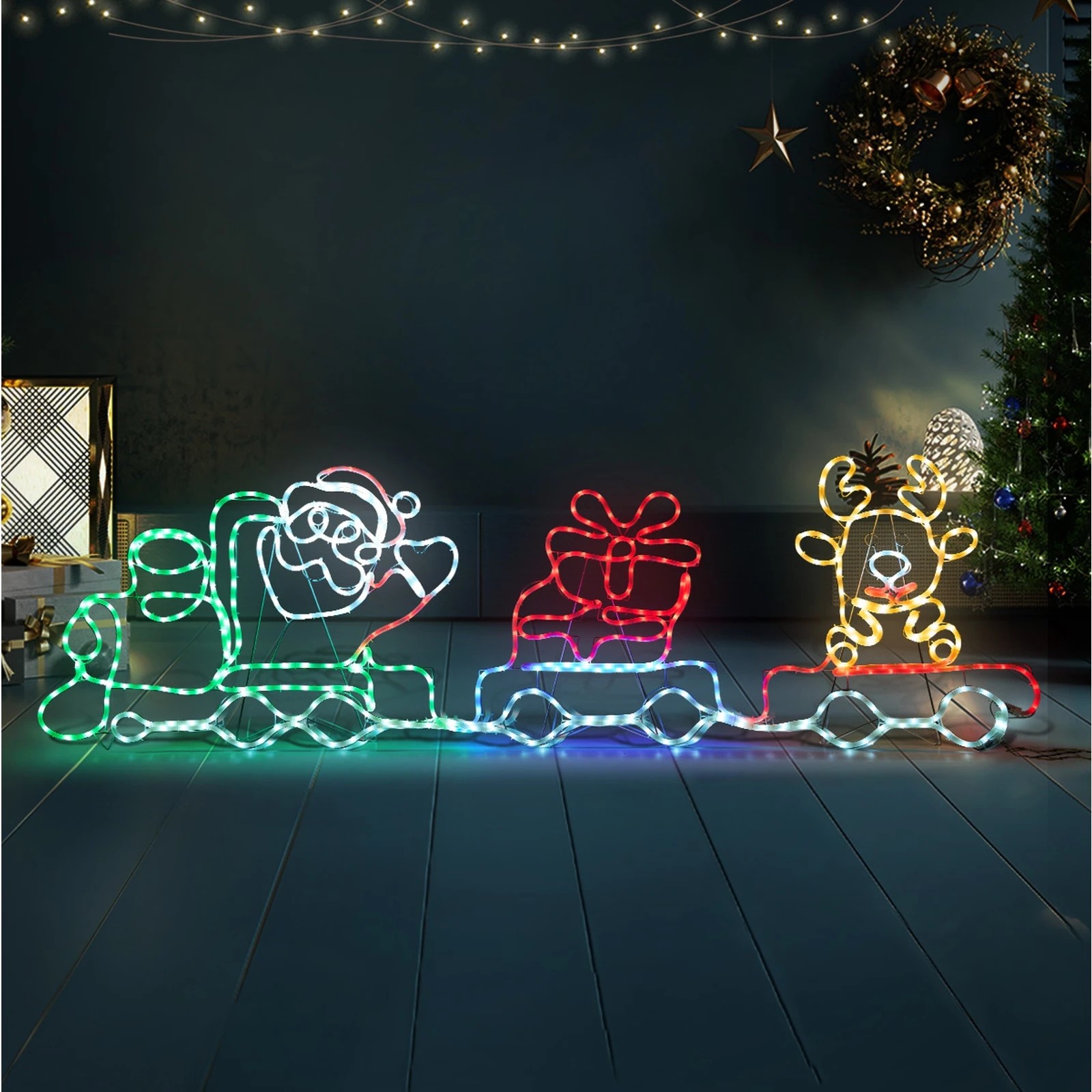 3 Tinseltown Christmas Light Led Motif Lights Santa Train 196cm Xmas Decor Display
 - Multi, 3 of 8