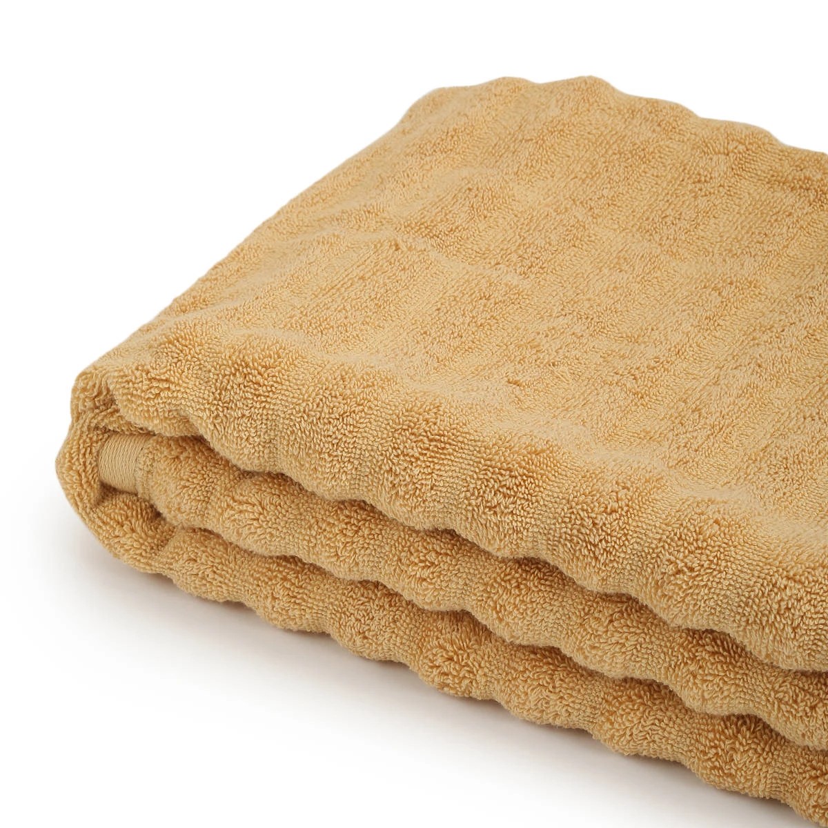 4 Thick Ribbed Australian Cotton Bath Towel - Wheat, 4 of 4