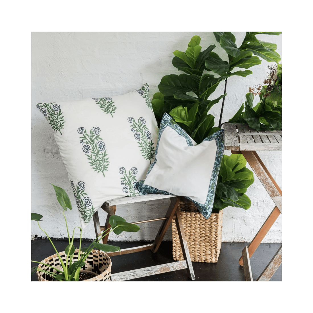 4 Kolka Iris Quilted Euro Sham Set Super Quality Cotton Quilted Front - Green, 4 of 5